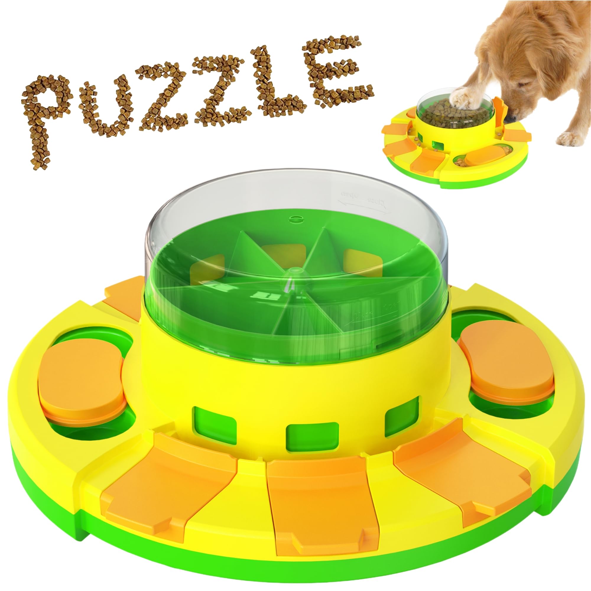 LiuMelinda Dog Puzzle Toy Mental Stimulation - Level 3 in 1 Dogs Food Feeder Puzzle, Dog Treat Puzzle Feeder (Level 2 in 1-Inter