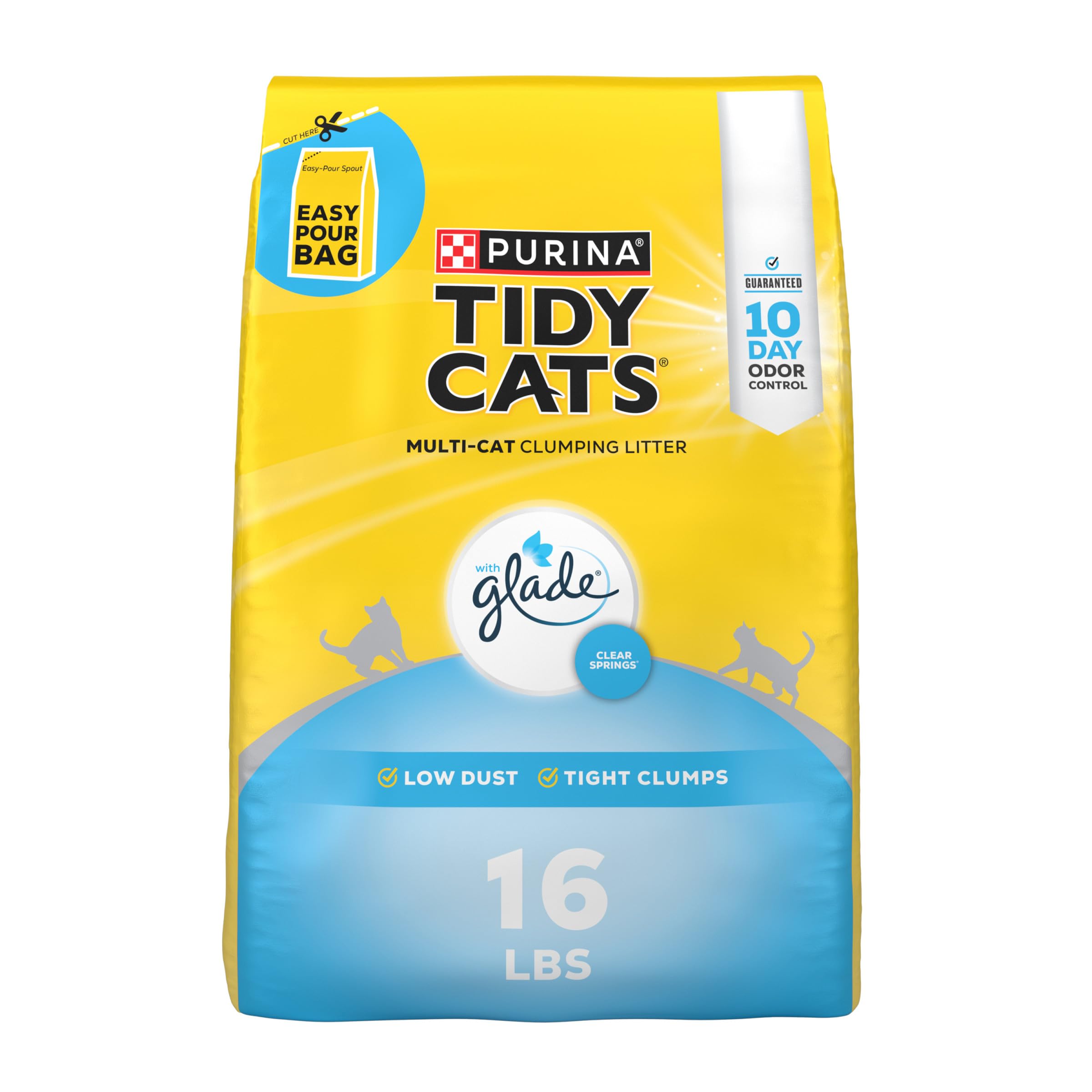 Purina Tidy Cats Clumping Multi Cat Litter, Glade Clear Springs - 16 Lb. Bag