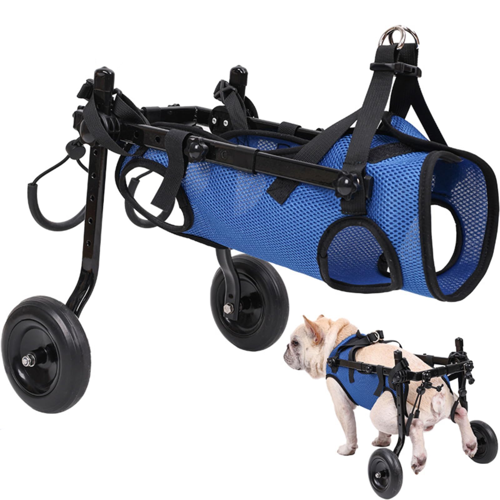 Adjustable Small Dog Wheelchair - Mobility Aid for Disabled Pets,Small Dog Wheelchair for Back Legs, Leg Brace & Hip Support - 8