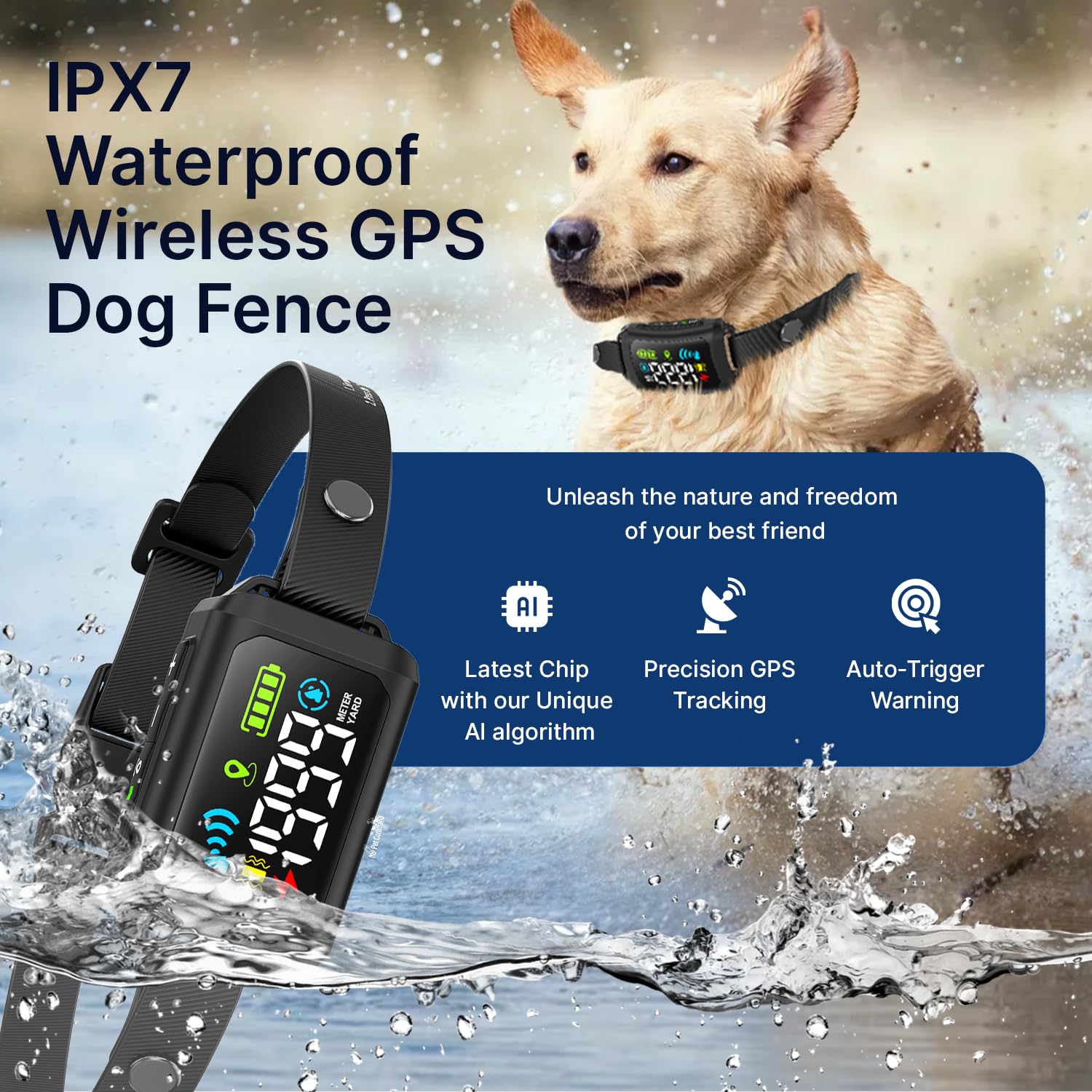 My Pet Command GPS Dog Collar Fence System New Generation Dec 2024 Wireless Perimeter Fence for Dogs Containment System Boundary