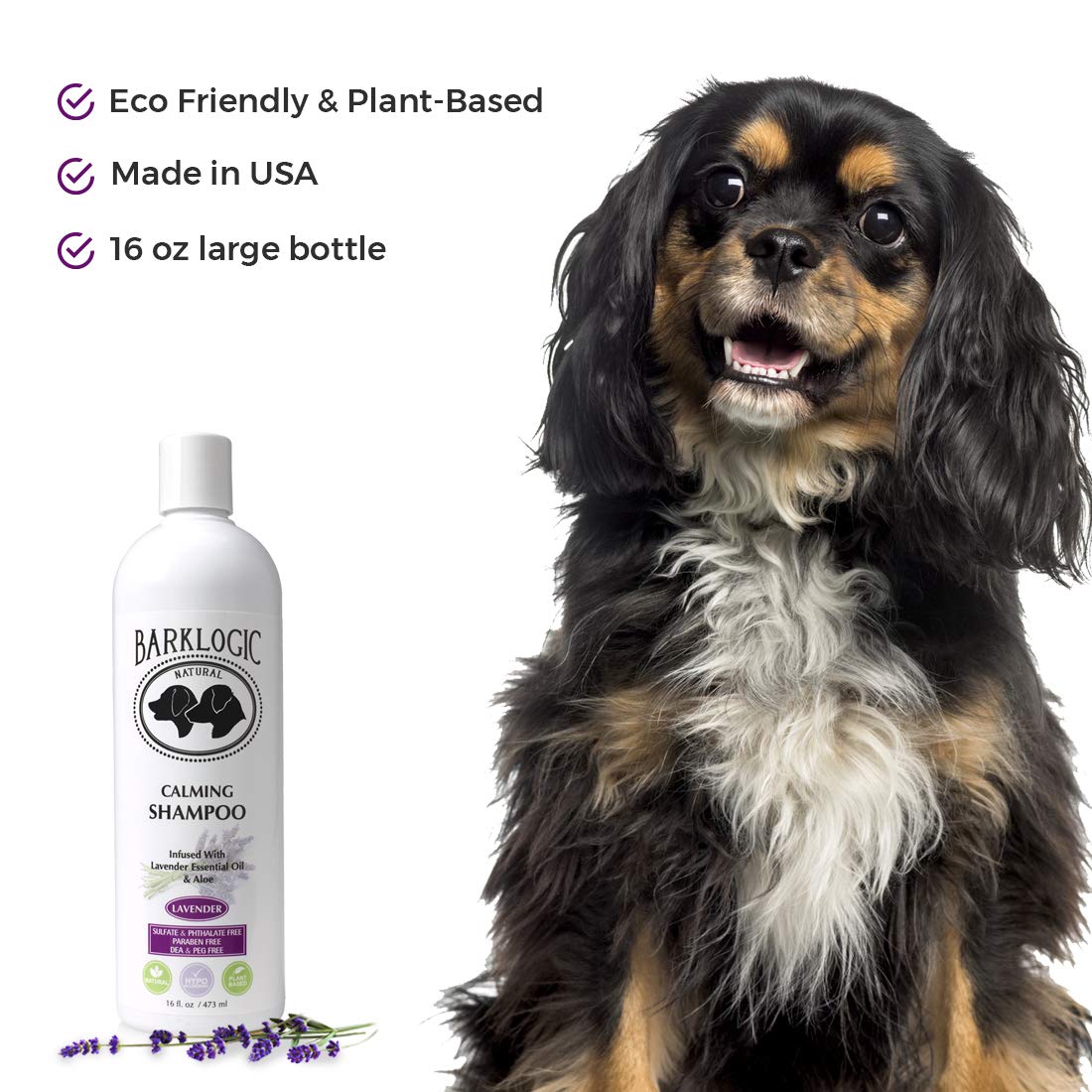 Barklogic Calming Shampoo, Lavender, 16 Fl Oz | No Parabens, No Phthalates, No Sulfates, No Dea & Peg, Plant-Based