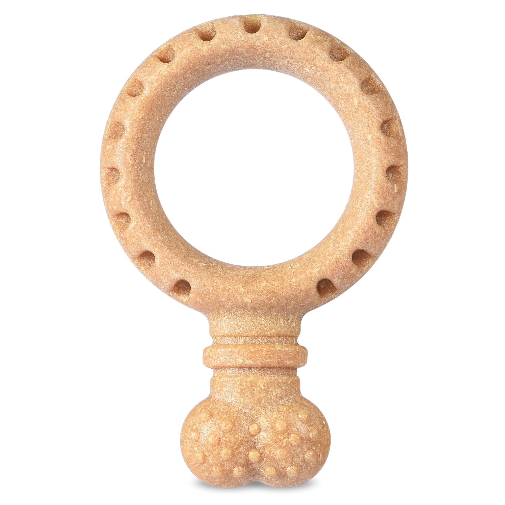Arm & Hammer for Pets Barkies Ring Compressed Wood Collection, 5.5 Inch Peanut Butter Flavored Wood Blend Chew Toy for Dogs | Fa