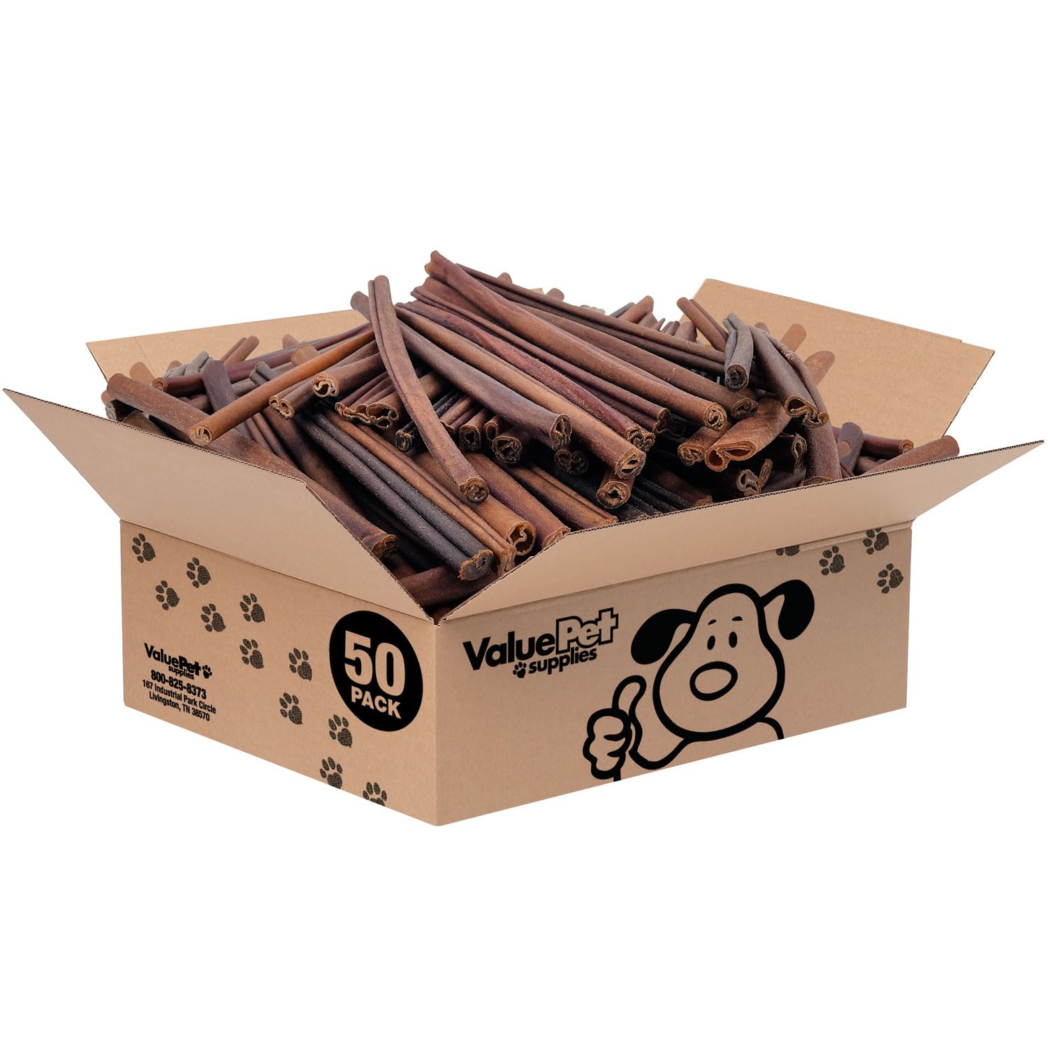 ValueBull Collagen Sticks for Dogs, 12 Inch Medium Chews, Natural Long-Lasting Dog Treats, 50 Count Bulk Pack - Supports Joints,
