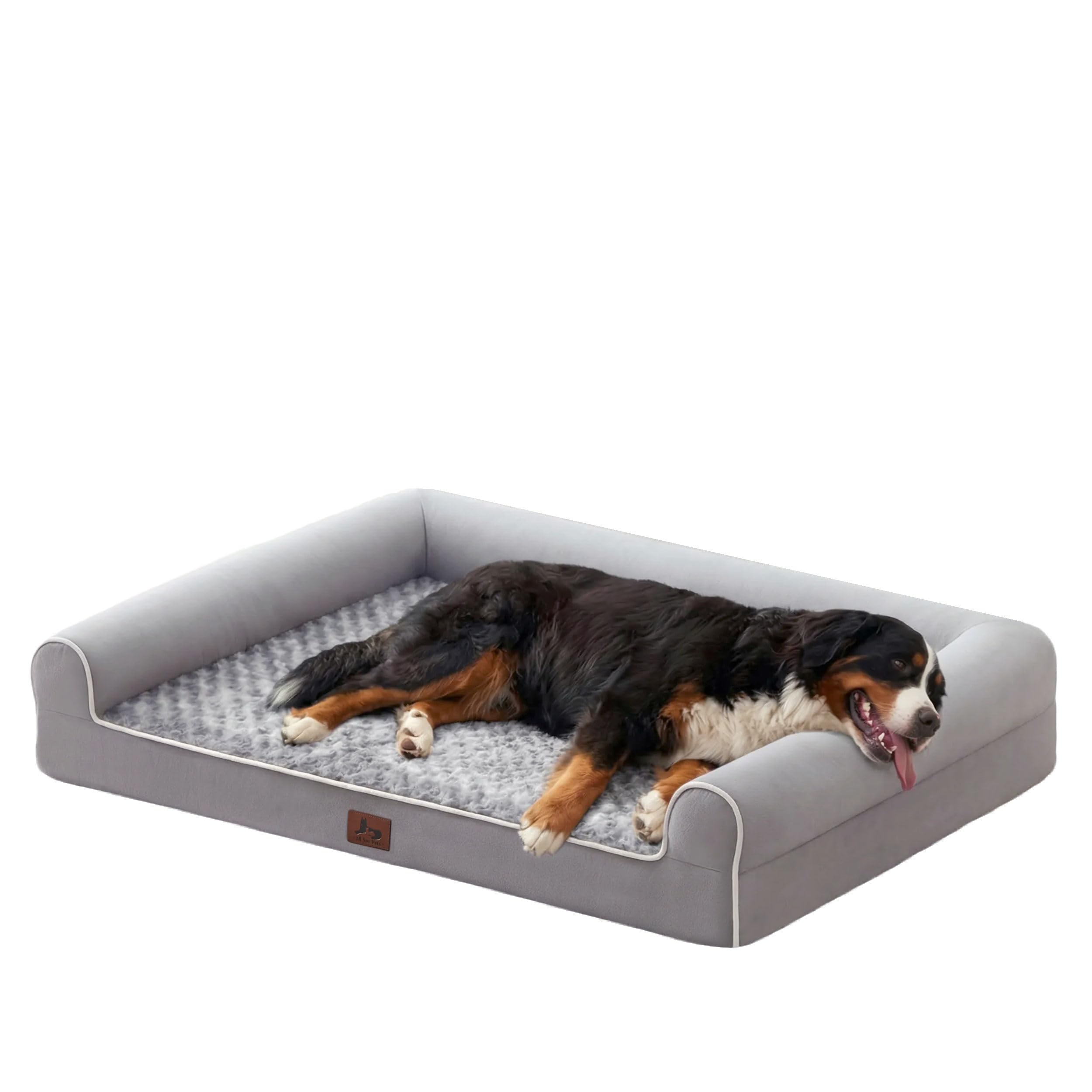 Warmrest Orthopedic Dog Bed for Large Sized Dogs, 45 XL Waterproof Pet Couch Bed with 3 Sides, NonSlip and EggCrate Foam Dog 