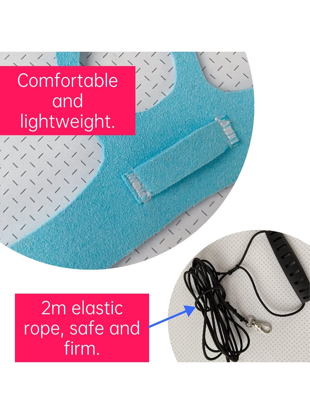 Hezhuo Bird Flight Harness Vest, Parrot Suit With Leash For Parakeets Cockatiels Conures Budgies, Flying Clothes Rope And Handle Outdoor Activities Training, Anti Bite (2M, Blue)