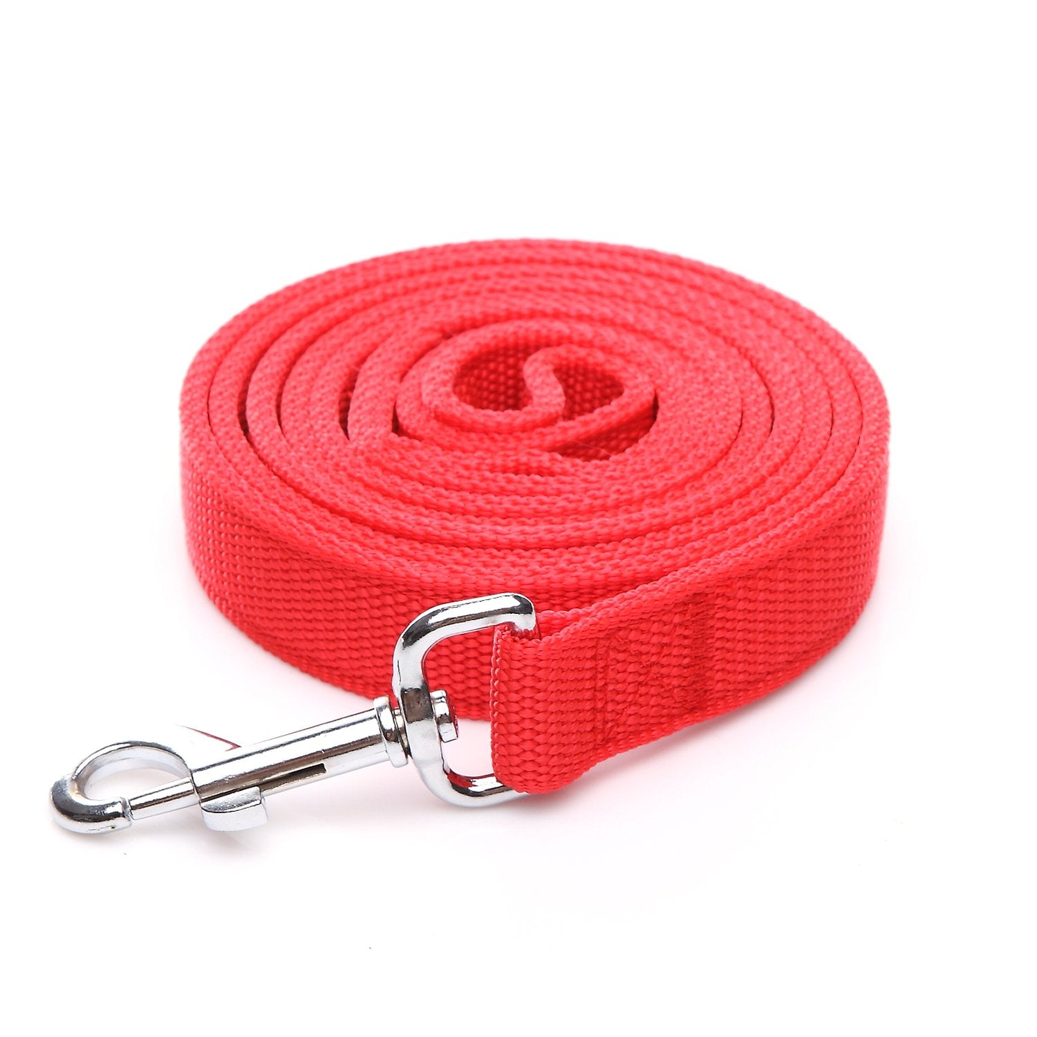 Strong Nylon Dog Leash With 2-Layer, 4 Ft/ 6 Ft/ 7Ft Long, 1 Inch Wide For Medium Large Dogs (Red, 1'' X 2 Ft)