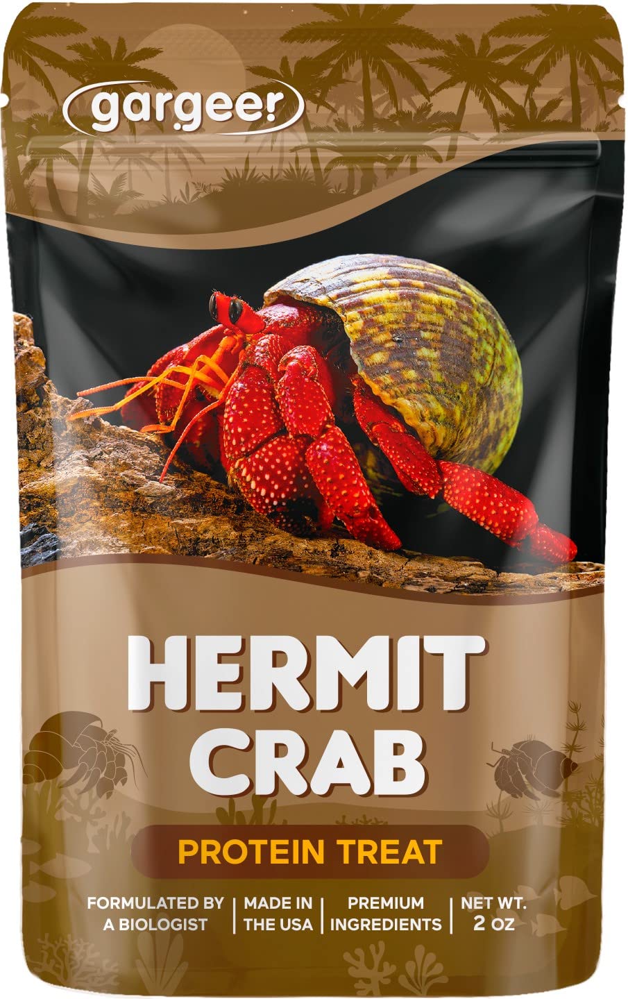 Gargeer Hermit Crab Protein Treat. Non-GMO Premium Ingredients, to Meet All Protein and Support Strength and Growth. 2oz Granula