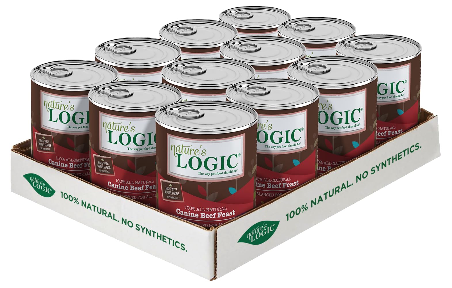 NATURES LOGIC Grain-Free Canned Dog Food - 95% Animal Proteins - 100% Natural Wet Dog Food Cans - No Common Allergens - All Lif