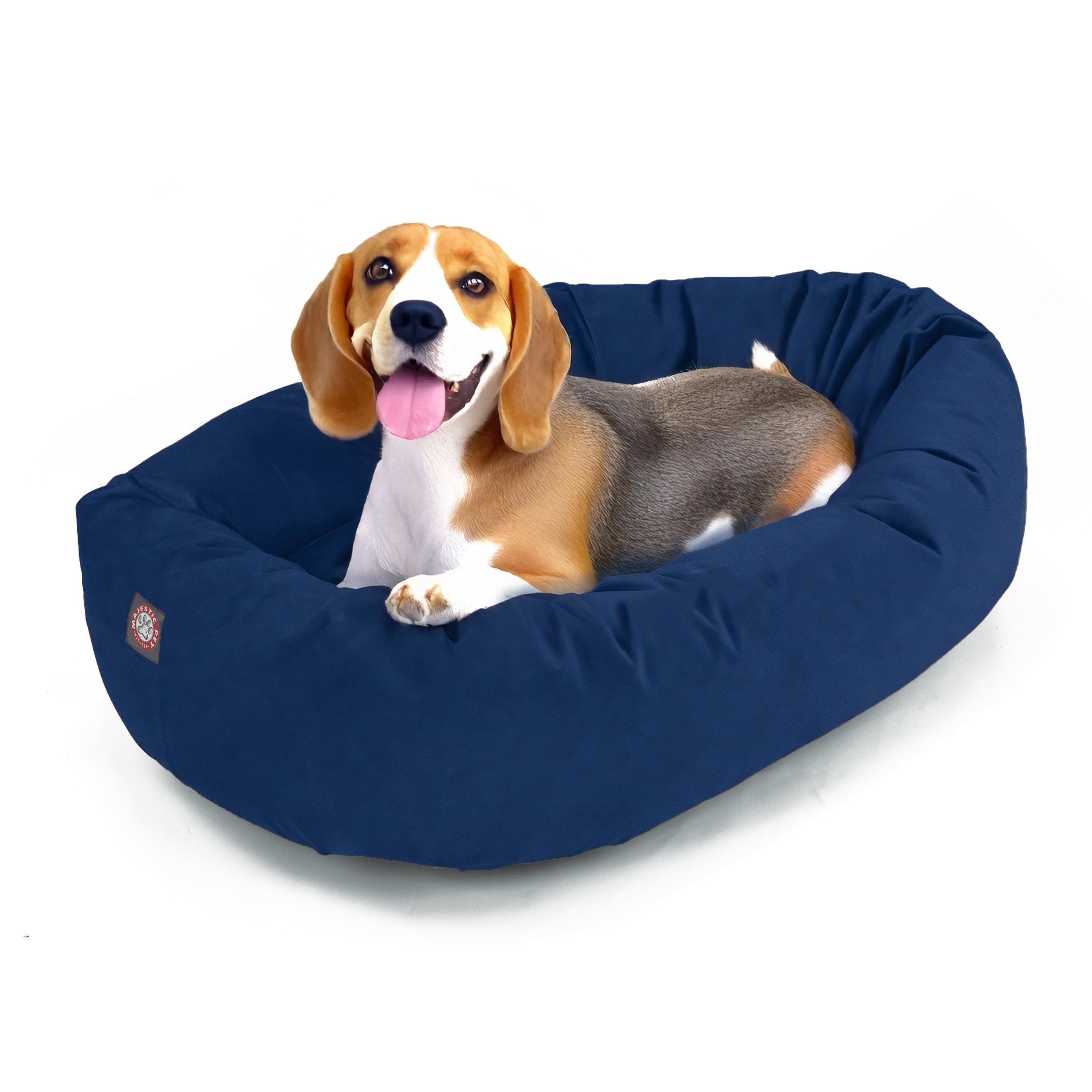 Majestic Pet 32 Inch Suede Shredded Memory Foam Mix Calming Medium Dog Bed Washable 32 x 23 x 7 - Cozy Soft Round Donut Dog Bed 