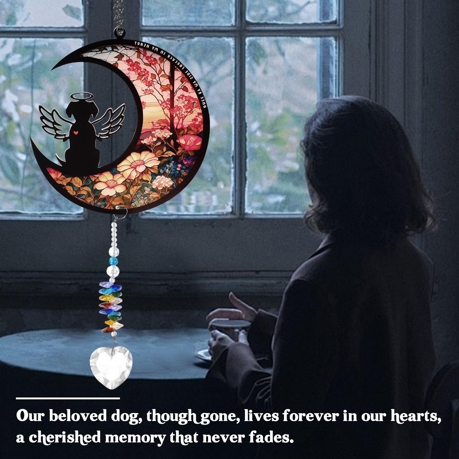 Ymgn Dog Memorial Suncatcher,Gifts For Dog Lovers, Dog Memorial Ornament Loss Of Pet Sympathy Gift, In Loving Memory For Loss Do
