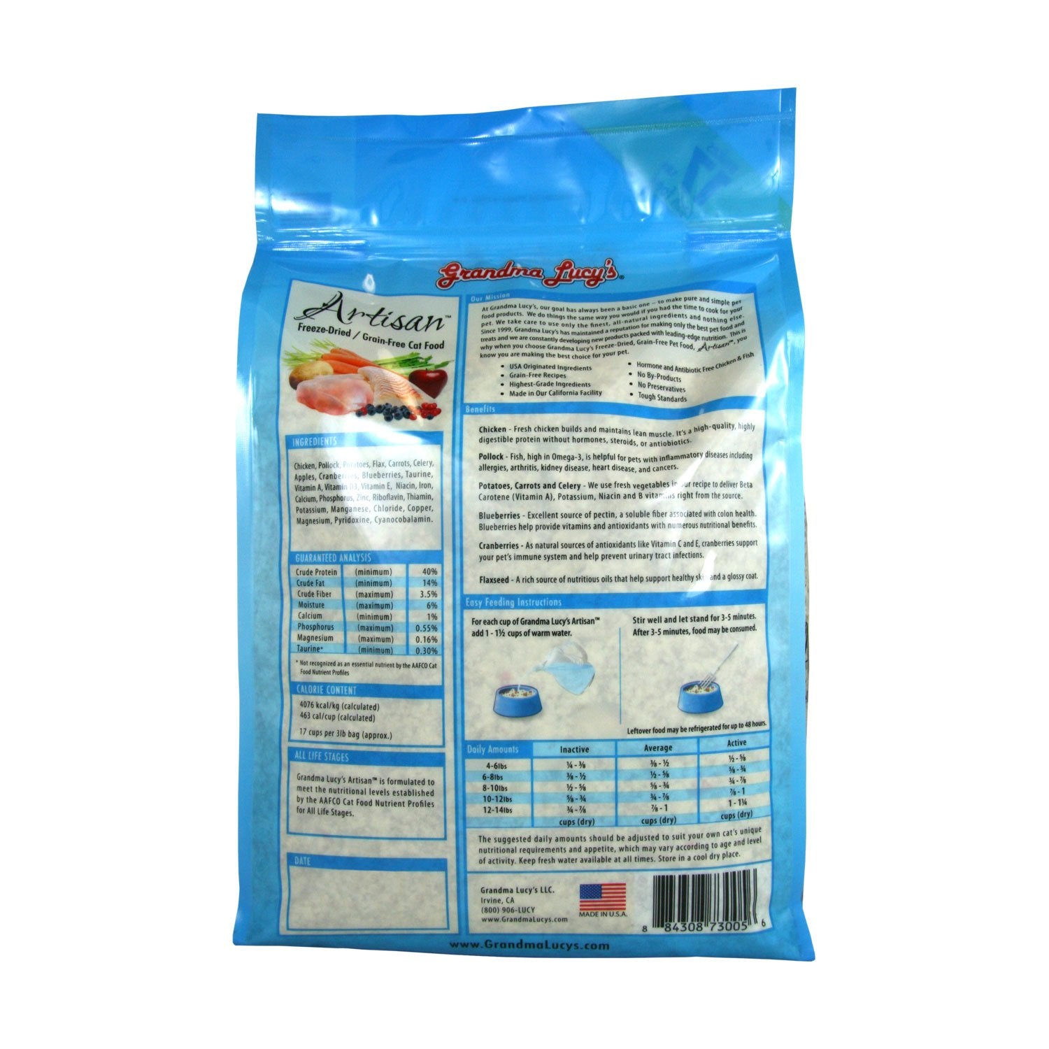 Grandma Lucys Cat Freeze-Dried Artisan Grain Free Chicken and Fish 1Lb