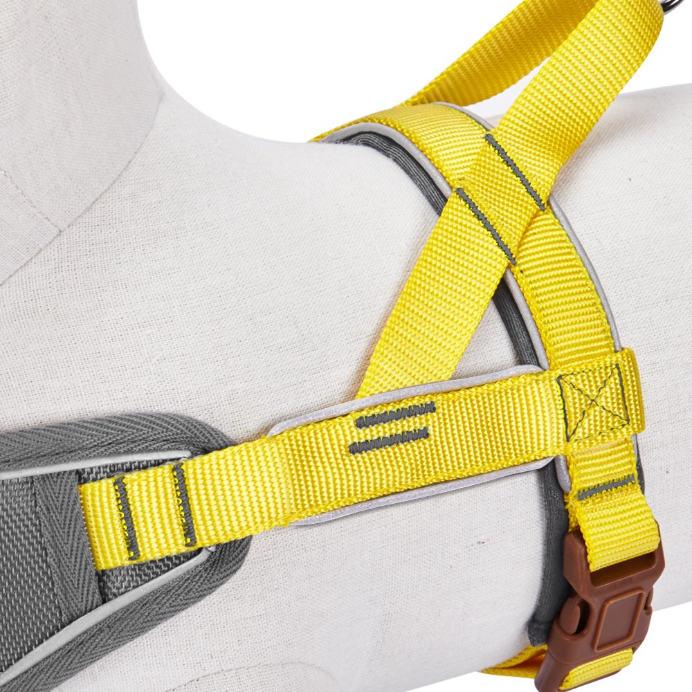 Blueberry Pet 8 Colors Soft & Comfy 3M Reflective Strips Padded Dog Harness Vest, Chest Girth 20.5'' - 25.5'', Sunshine Yellow,