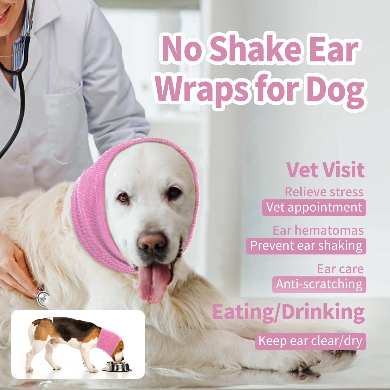 Nanaki Dog Hood Calming Ear Wrap, Quiet Headband Dog Head Cover Snood Doggy Ear Fireworks Muffs, The Grooming And Force Drying P