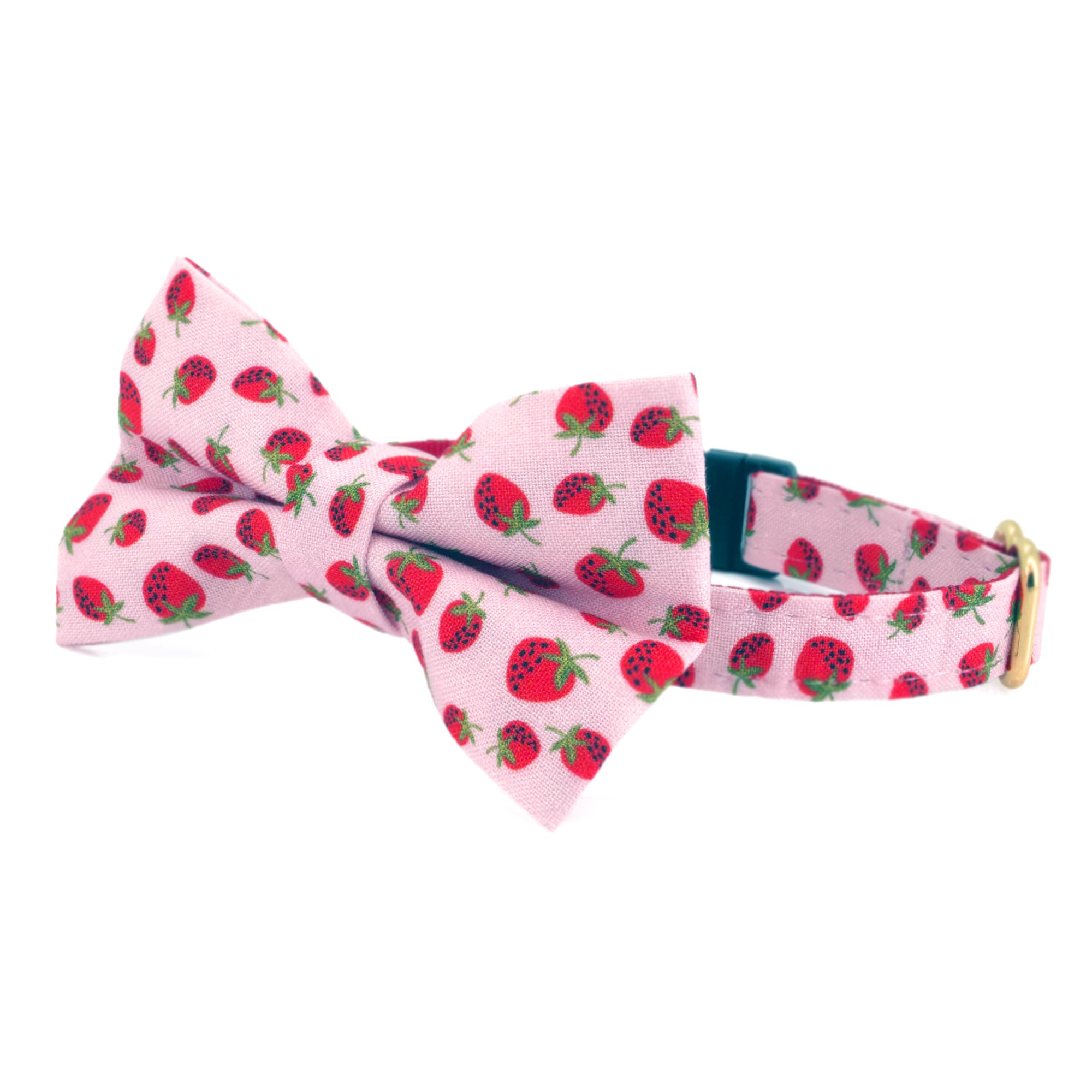 Ultra Joys Breakaway Cat Collar With Bells - Kitten Collar With Bowtie Strawberry Small