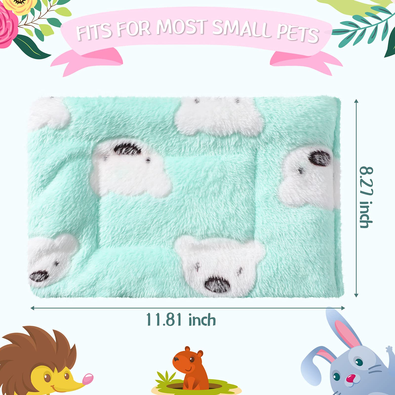 Jetec 2 Pieces Guinea Pig Bed Rabbit Bed Small Animal Hamster Warm Mats Winter Warm For Bunny Hamster Squirrel Hedgehog Chinchil