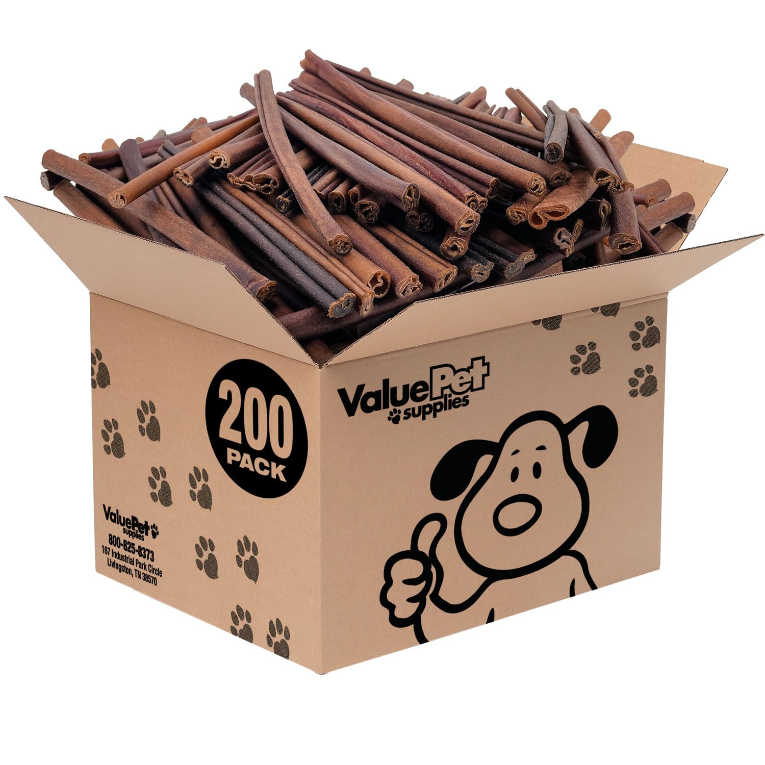 ValueBull Collagen Sticks for Dogs, 12 Inch Medium Chews, Natural Long-Lasting Dog Treats, 200 Count Wholesale Pack - Supports J