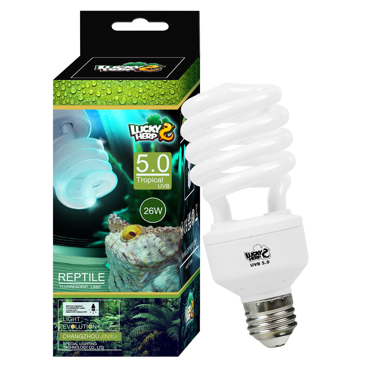 Lucky Herp Reptile Uva Uvb Light 5.0 26W Compact Fluorescent Tropical Terrarium Lamp