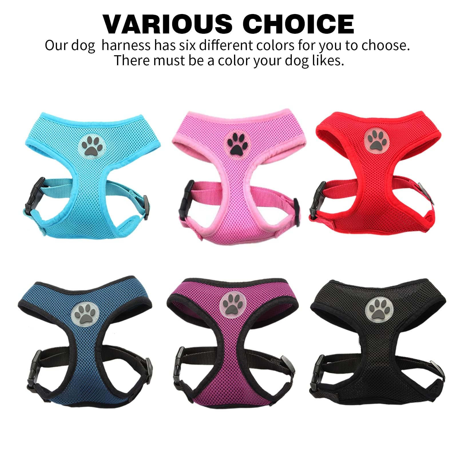 Bingpet No Pull Dog Harness For Small Dogs,All Weather Mesh Step In Vest Harness For Small Dogs,Breathable Mesh Puppy Cat Harnesses,Step-In Air Dog Harness For For Small Dogs,Red,X-Small