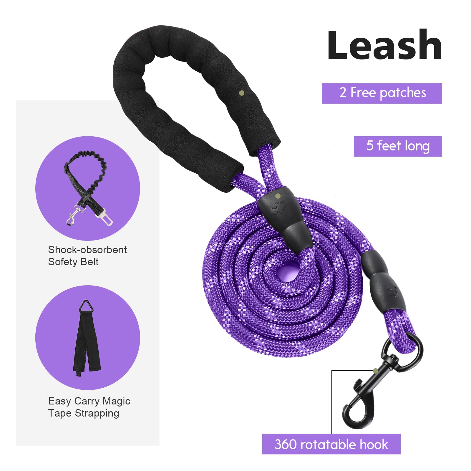Yungaspy No Pull Tactical Dog Harness for Small Dogs, Escape Proof Molle Dog Vest Harness and Leash Set, Adjustable Military Ser