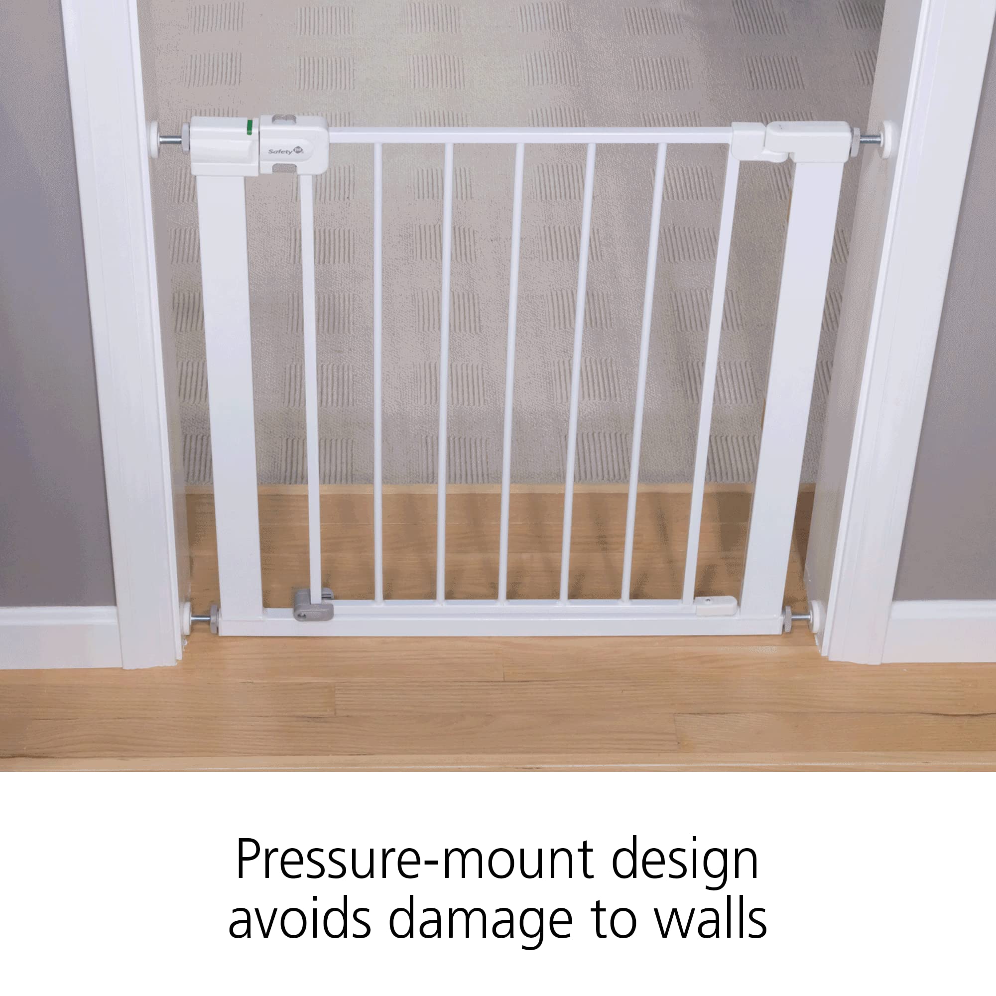 Safety 1St Easy Install Walk Thru Baby Gate For Doorways, Gate With Door, Dog Gates, Fits 29'-38', Easy Install 28' Tall, White