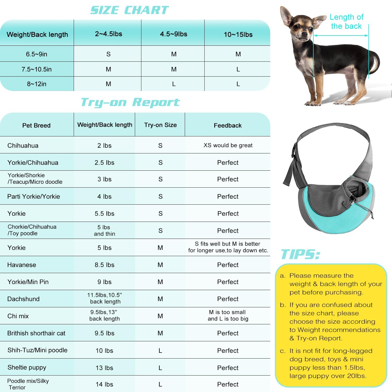 YUDODO Pet Sling Carrier for Small Dogs & Cats - Hands-Free Puppy Carrier with Safety Hook, Large Zipper Pocket, Soft Breathable