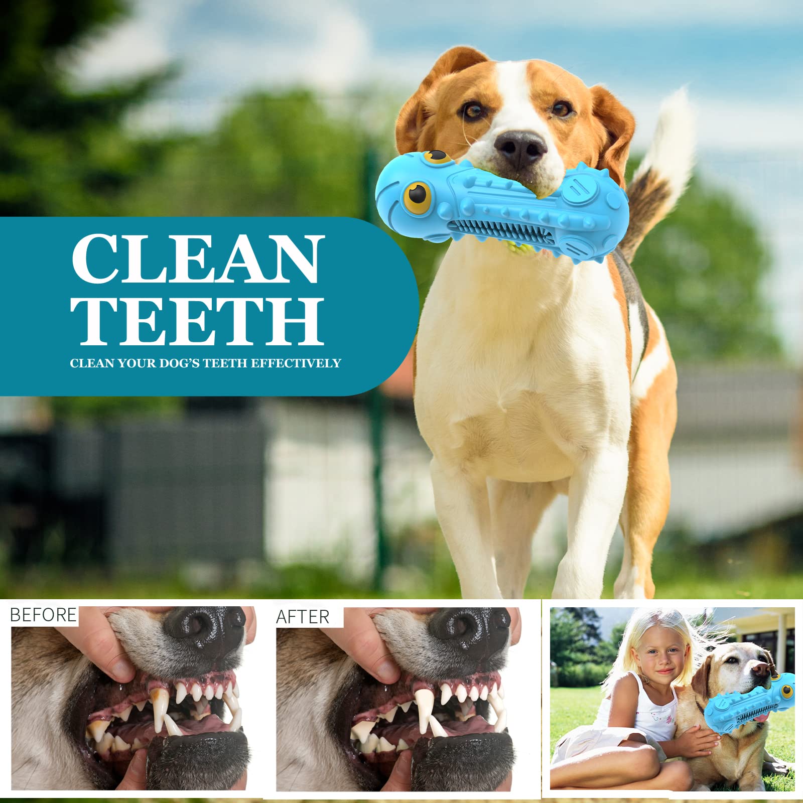 ZIKATON Dog Squeaky Toys for Aggressive Chewers, Indestructible Dog Chew Toys for Large Medium Breed Dog, Durable Dog Toys, Toug