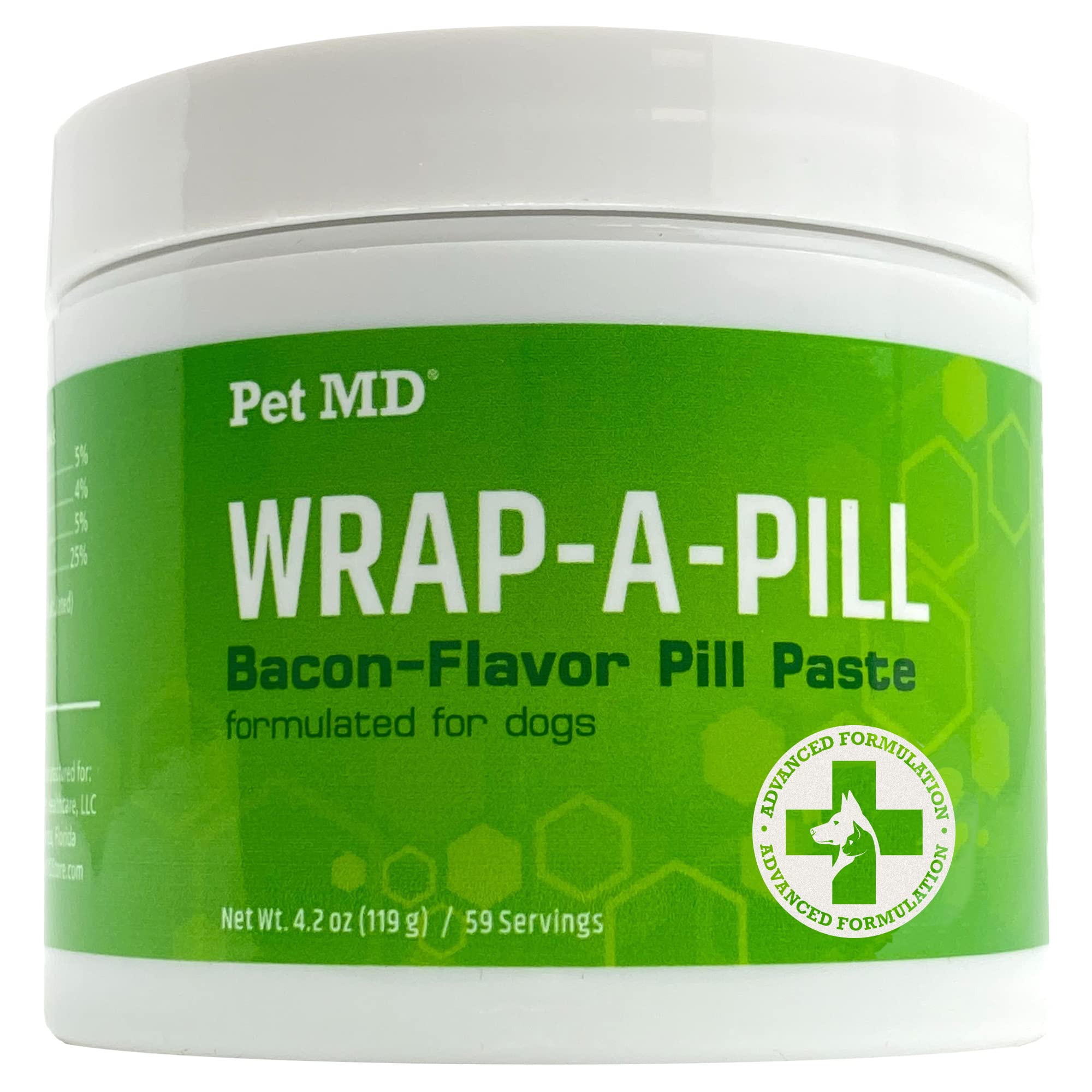 Pet MD Wrap A Pill Bacon Flavor Pill Paste for Dogs  Create a Pocket to Hide Pills and Medication  59 Servings