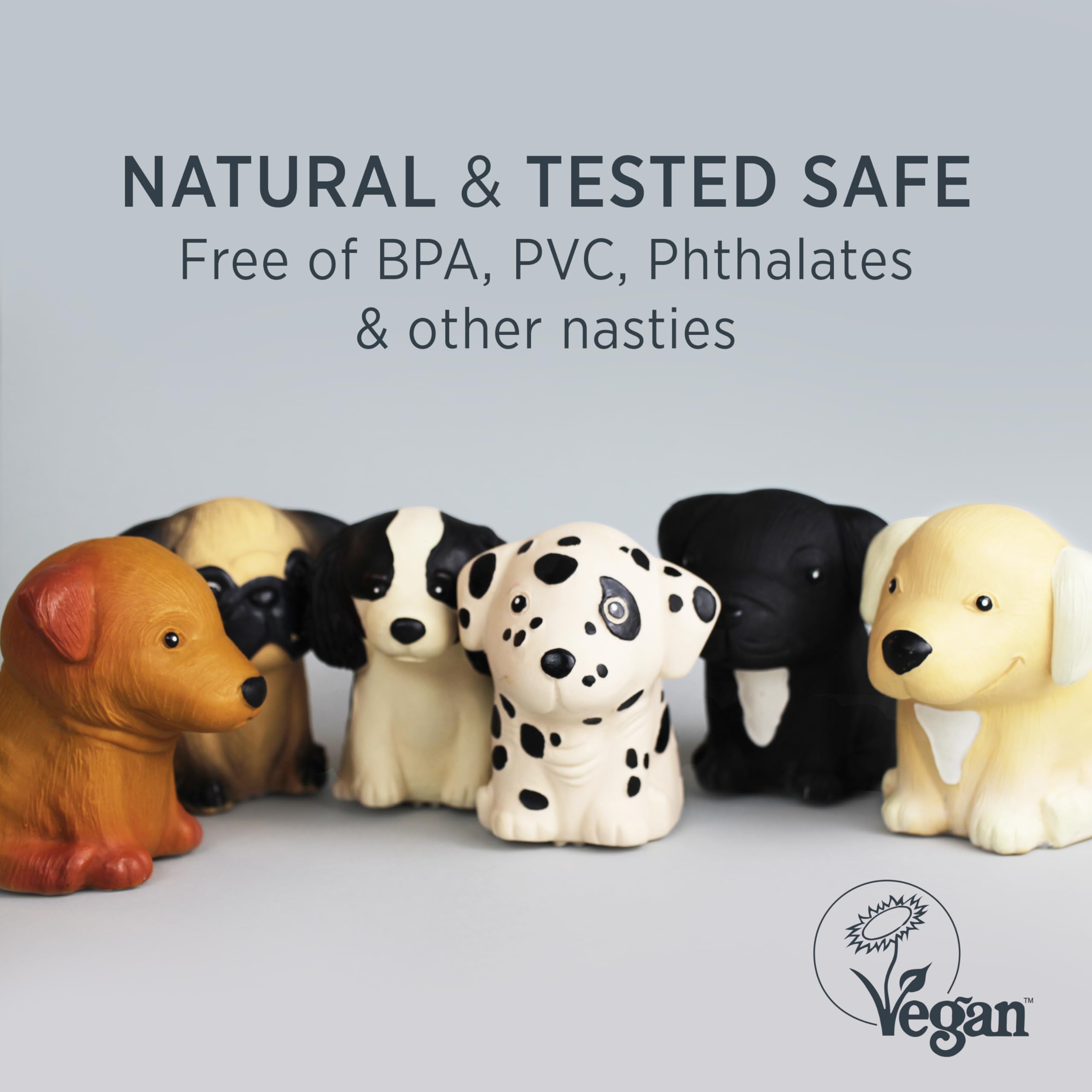 Hevea French Bulldog Breed Collection Dog Chew Toy - Natural Rubber Teething Toy For Puppies, Small, Medium And Large Dogs - Sor