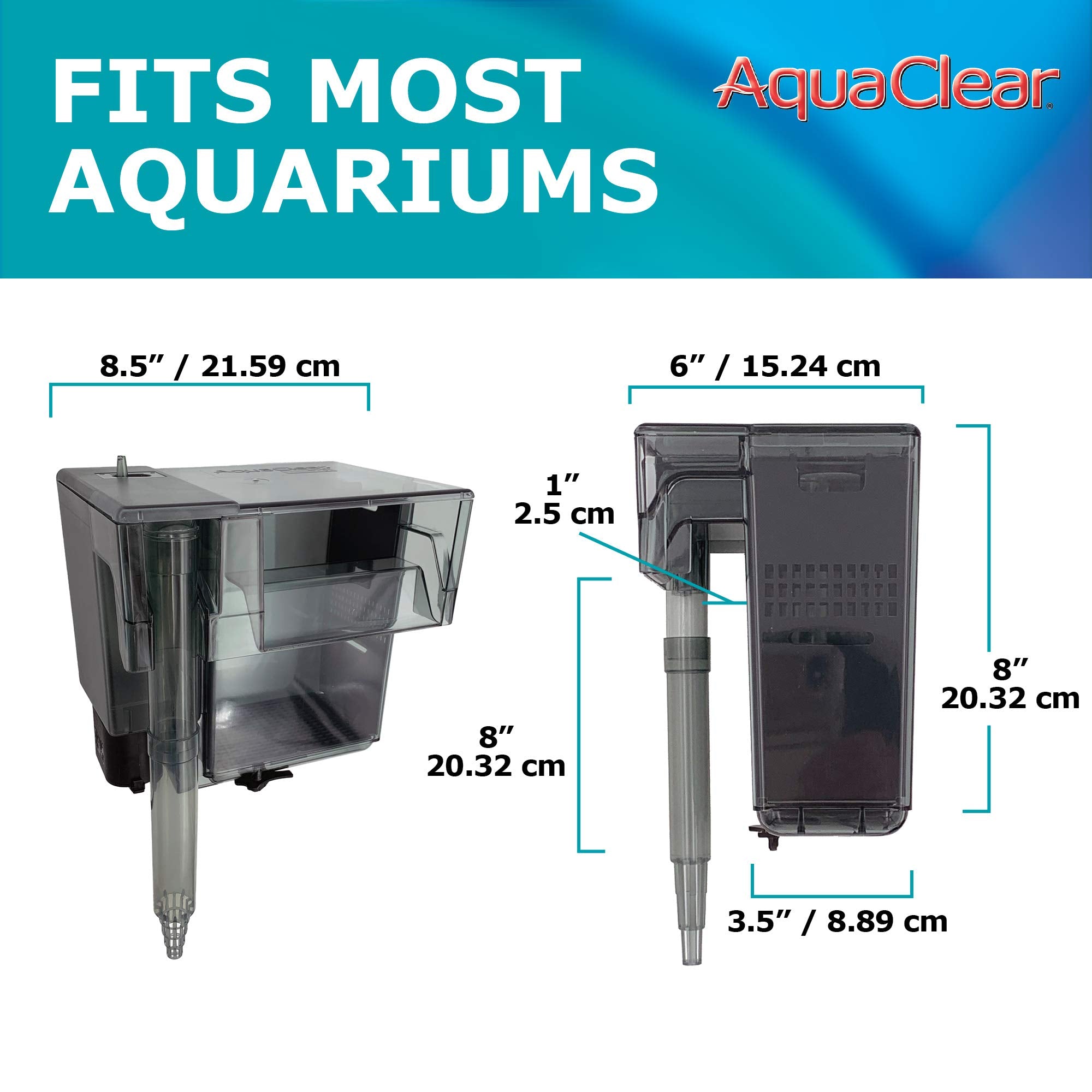 Aquaclear 70 Power Filter, Fish Tank Filter For 40- To 70-Gallon Aquariums, Black