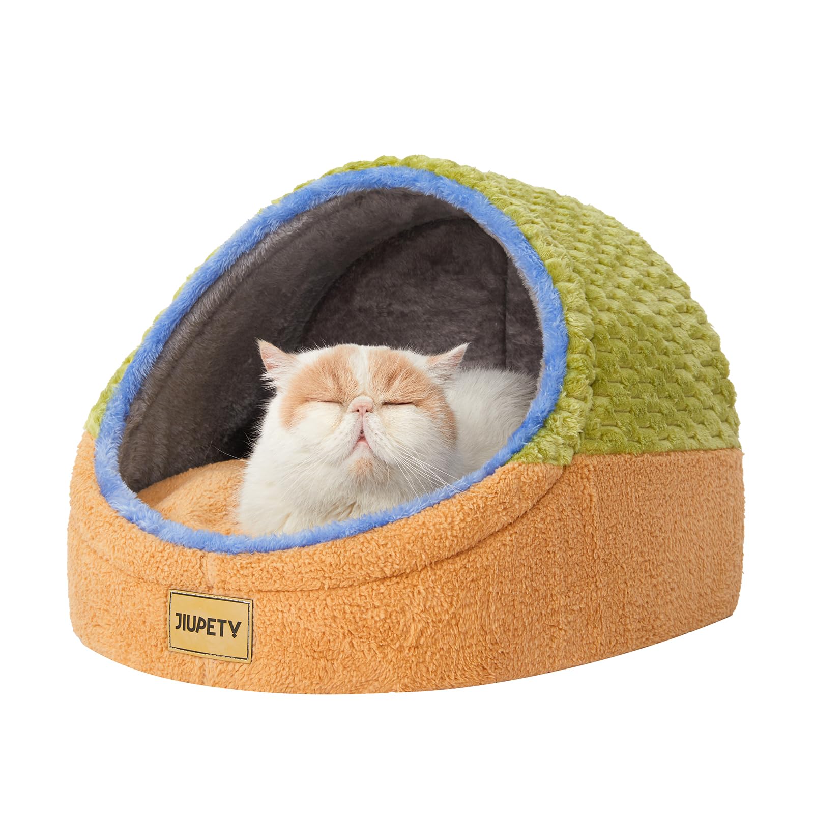 Jiupety Cute Cat Beds For Indoor Cats, Cave Bed For Kittens, Hideaway Cat House & Tent With Anti-Slip Bottom, Washable Removable