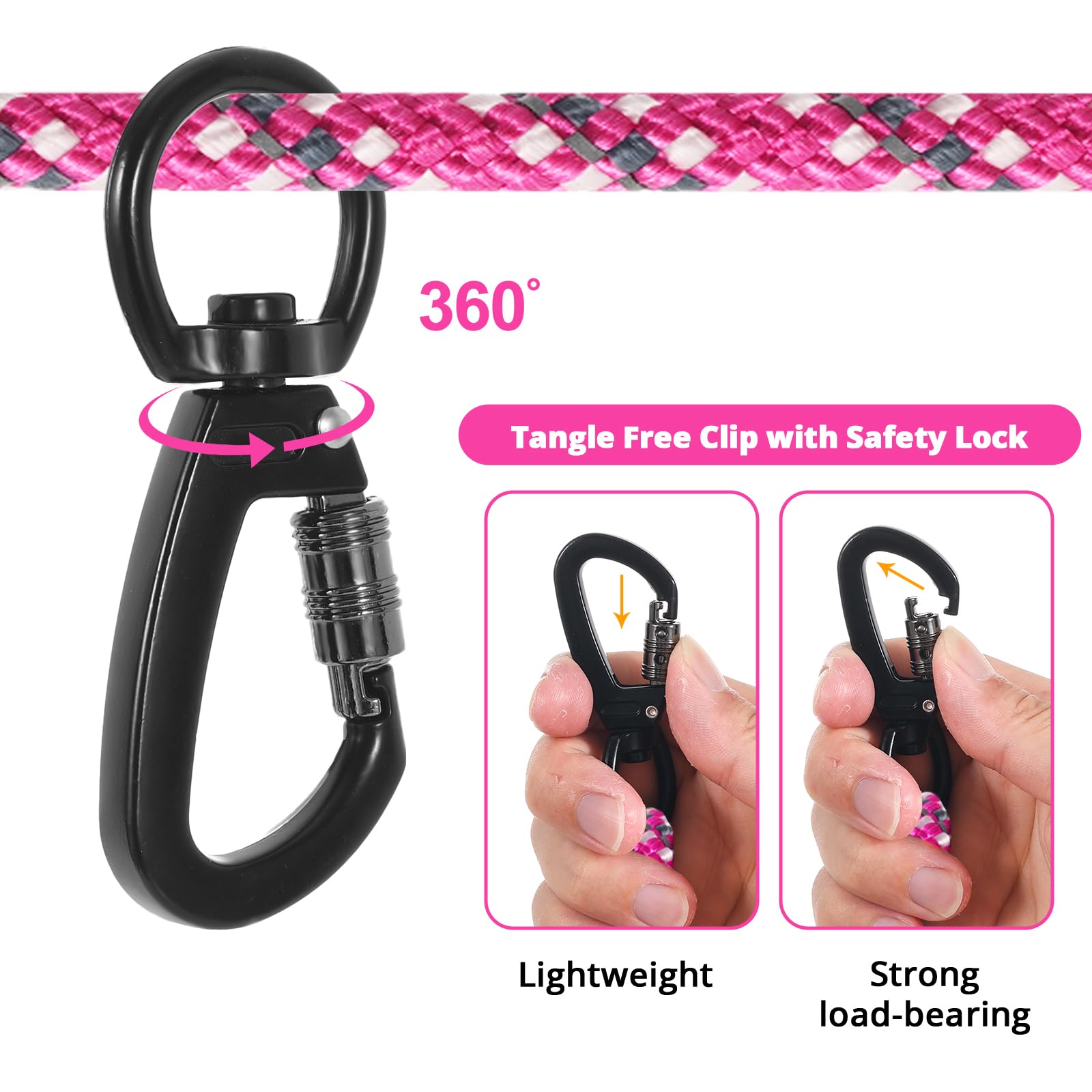 Dog Tie Out Cable for Camping - 50ft Dog Lead Dog Runner for Yard - Portable Trolley System for Large Small Dogs Outside