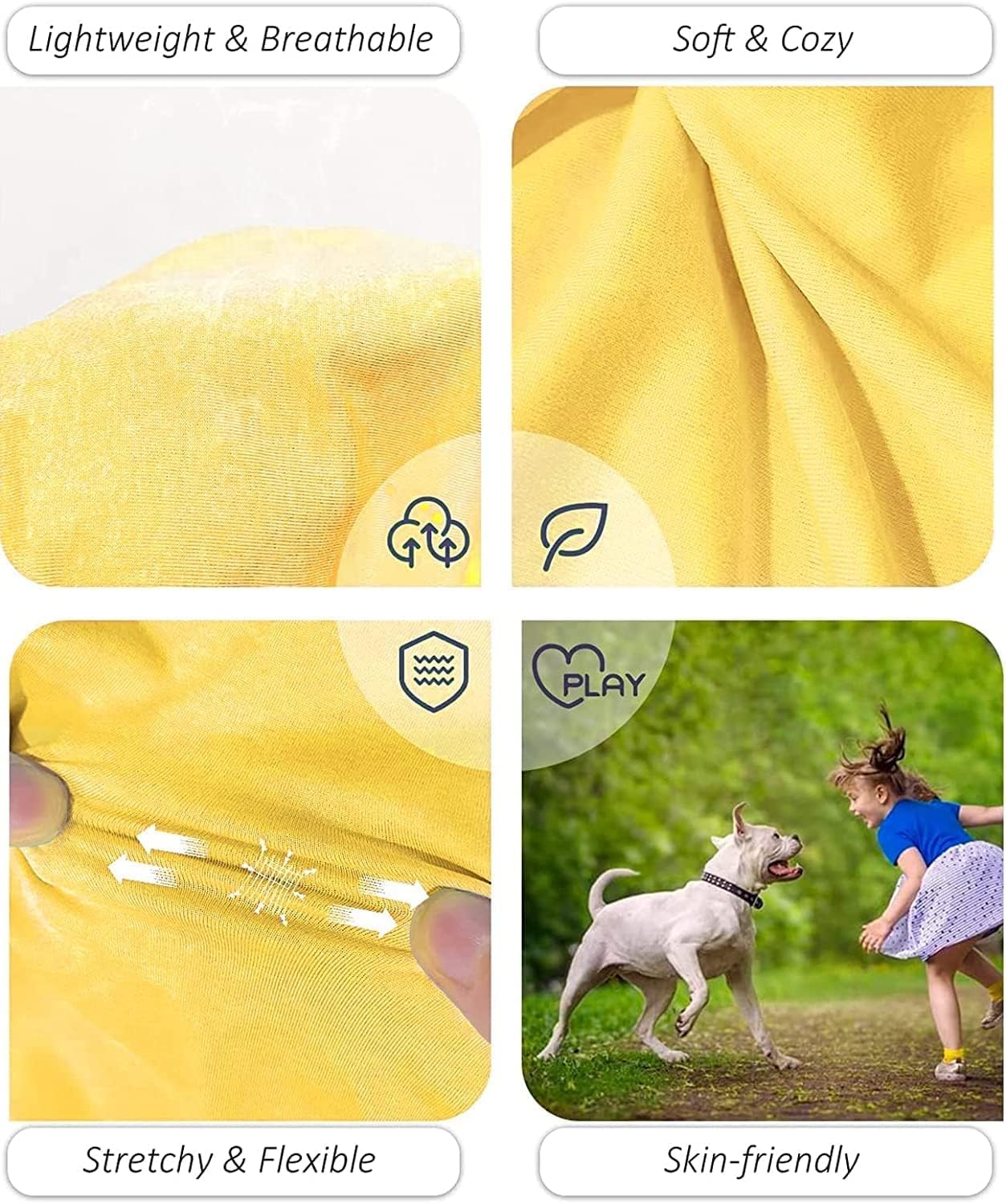 Kickred 2 Pack Dog Shirts, Summer Pet Sleeveless Vest, Breathable Dog Clothes, Stretchy Tank Top T-Shirts For Large Medium Dogs,