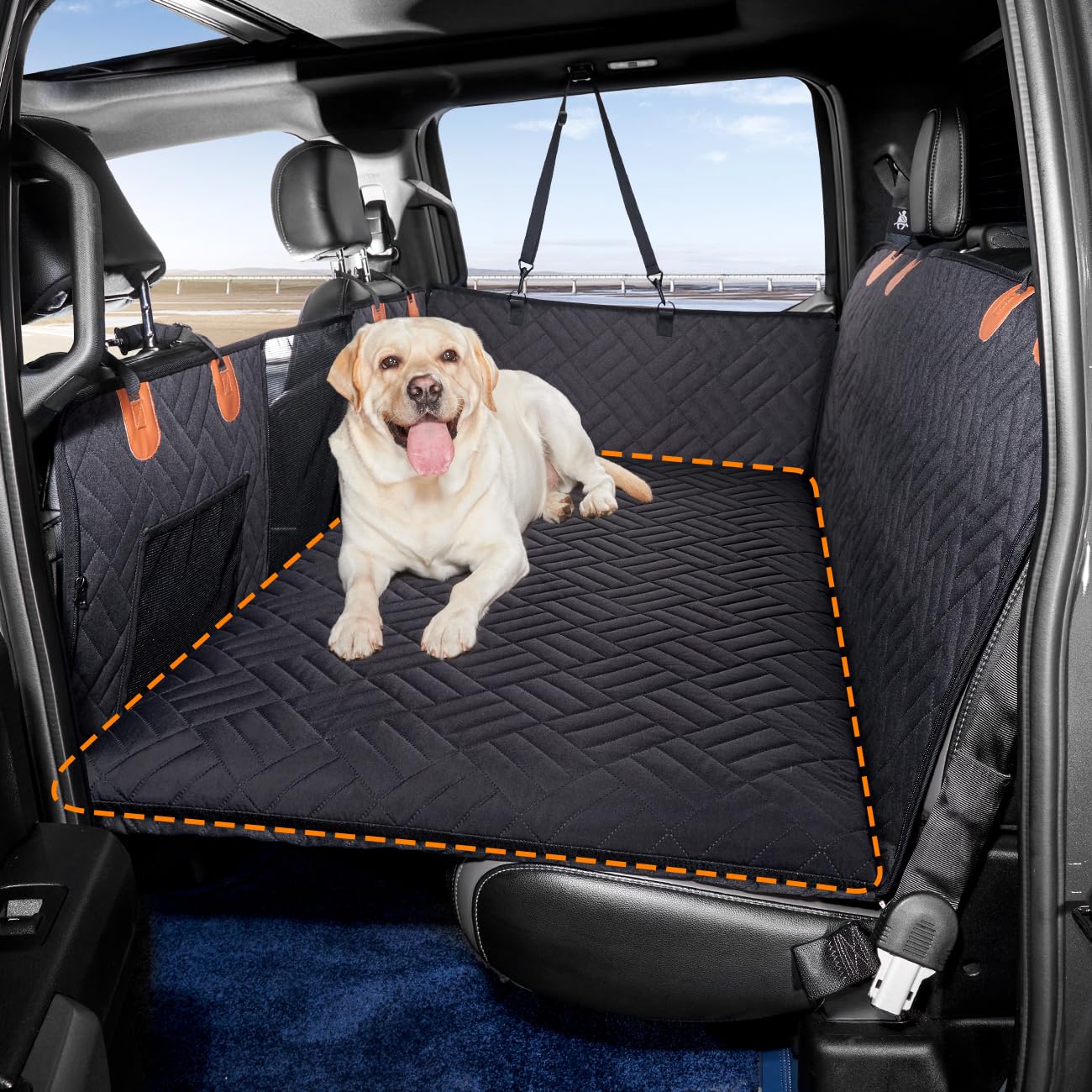 Yjgf Dog Mat For Back Seat Extender For Dogs,Dog Bed For Car Back Seat,Pet Mattress For Hard Bottom Car Seat Cover For Dogs (Bla