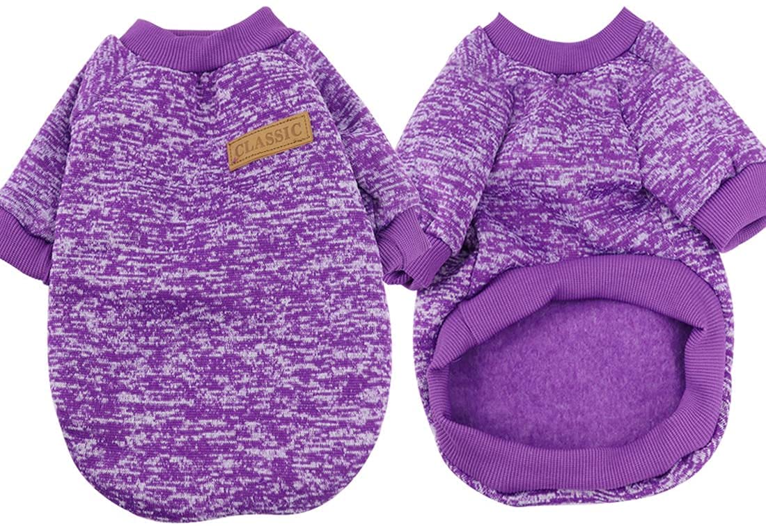 Idepet Pet Dog Classic Knitwear Sweater, Soft Fleece Coat For Small,Medium Dog,Warm Pet Dog Cat Clothes,Puppy Customes 2 Color (