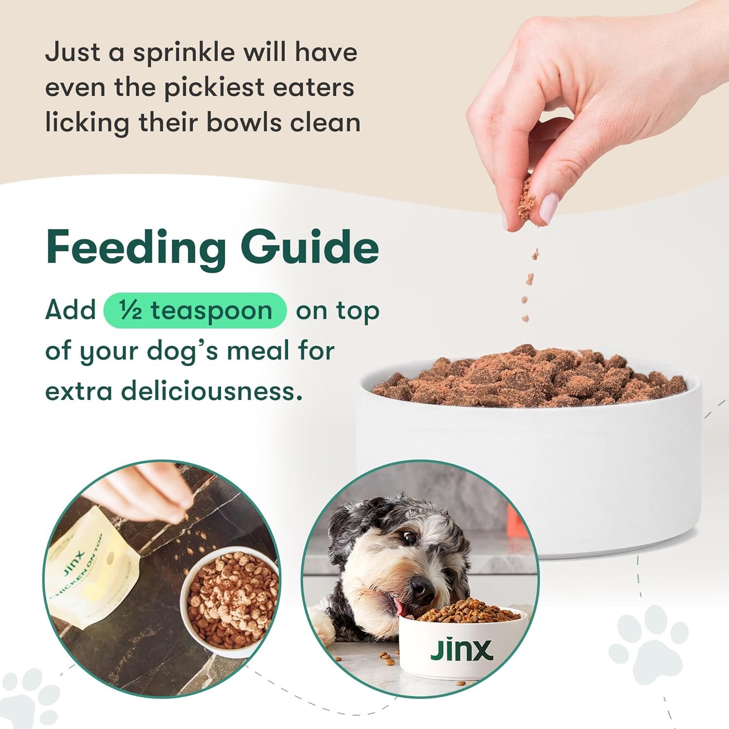 Jinx Premium Freeze-Dried Dog Food Toppers, Chicken on Top - Healthy & Natural Meal Toppers for Dogs with Real Chicken with Real