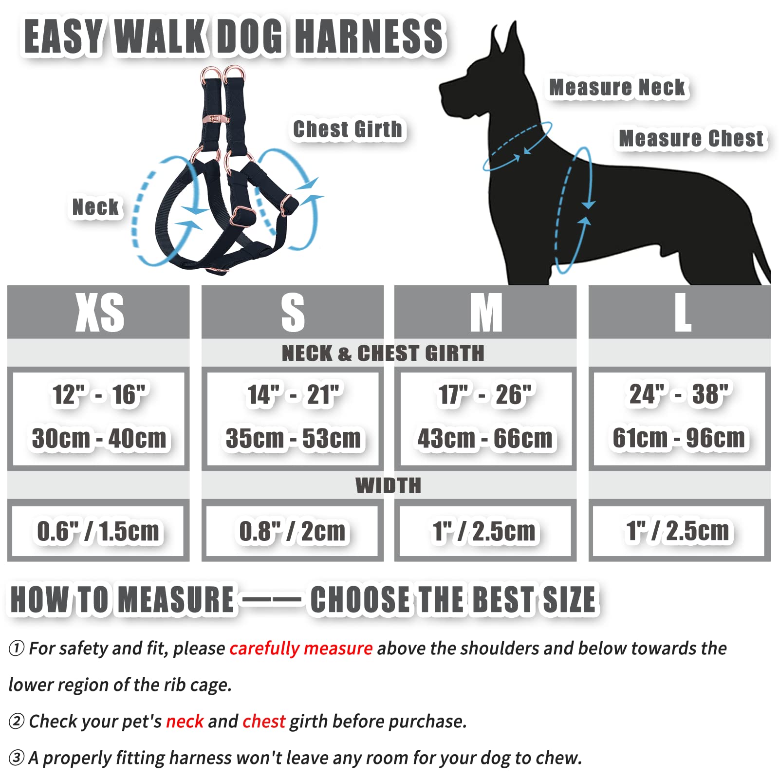 Soft Leather No Pull Dog Harness - Adjustable Step In Dog Harness With Rose Gold Heavy Duty Metal Buckle, Freedom Nylon Dog Halter Vests For Small Medium Large Dogs Easy Walking Training (Black,S)