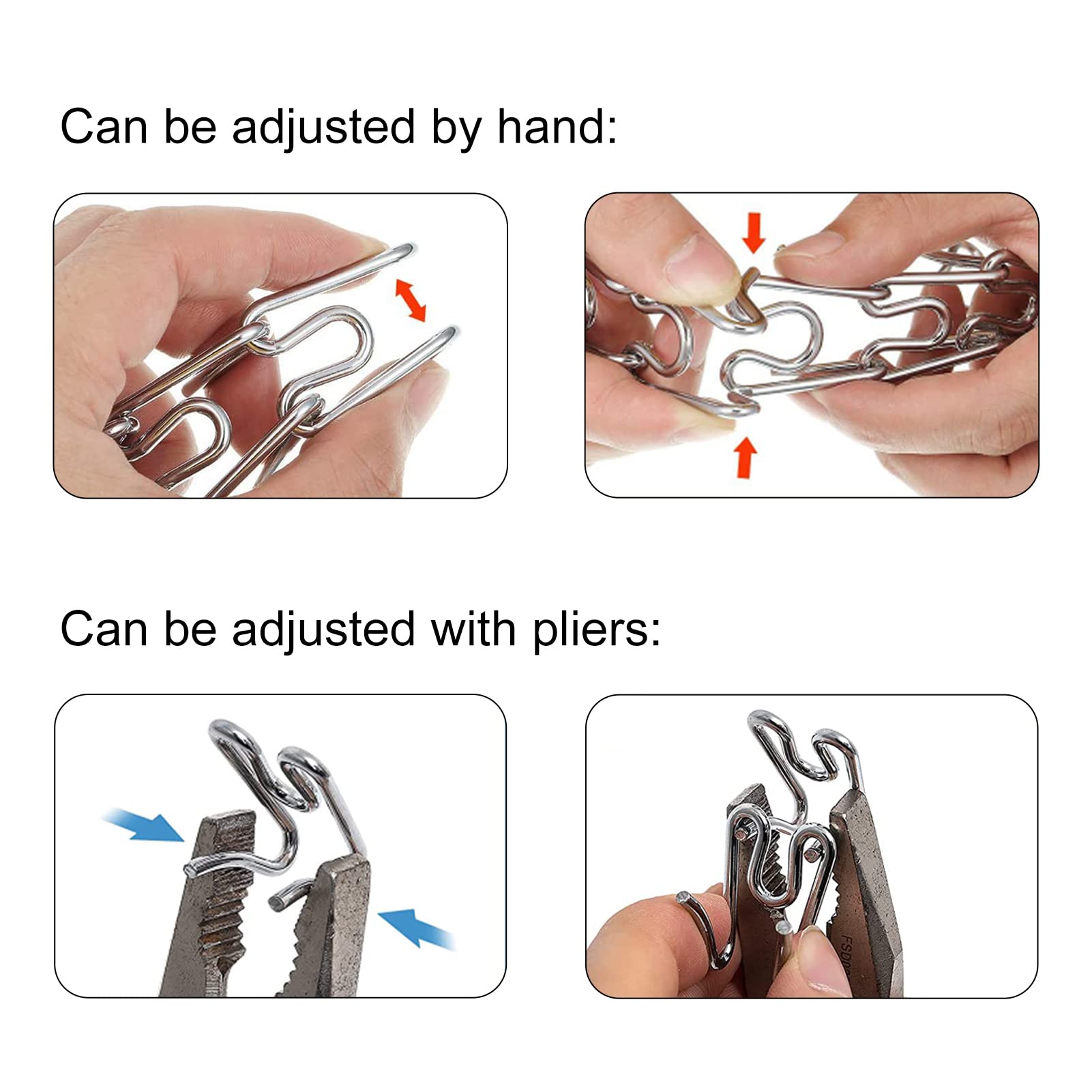 Jipimon Dog Collar Extra Links Designed For Training Collars (4 Pack) Steel Chrome Plated Dog Training Collar Links (2.25Mm, Sil