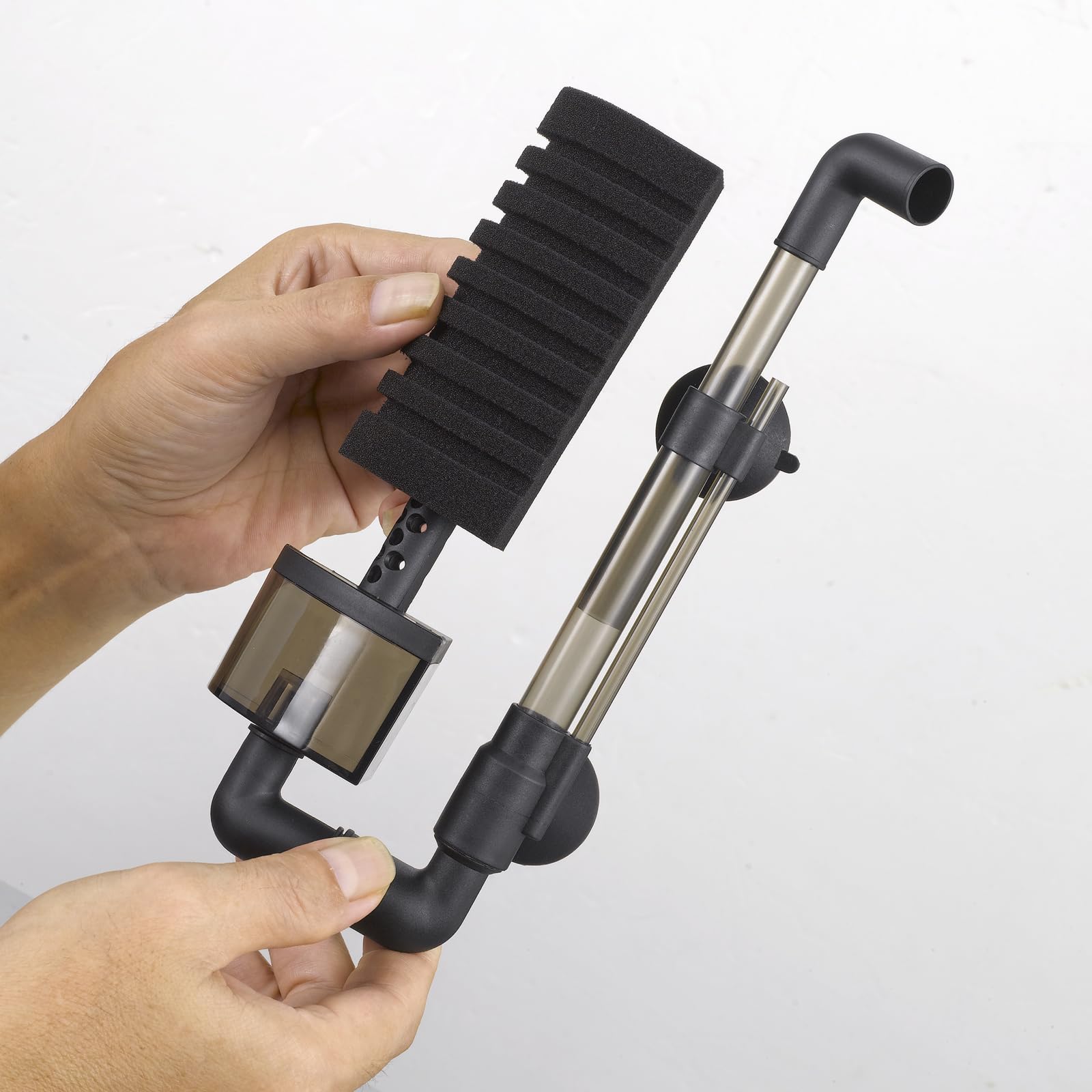 Carefree Fish Aquarium Filter Sponge Fish Tank Quiet Bubble Filter with 3 Sponges and 1 Bag of Filtered Ceramic Balls for Salt W