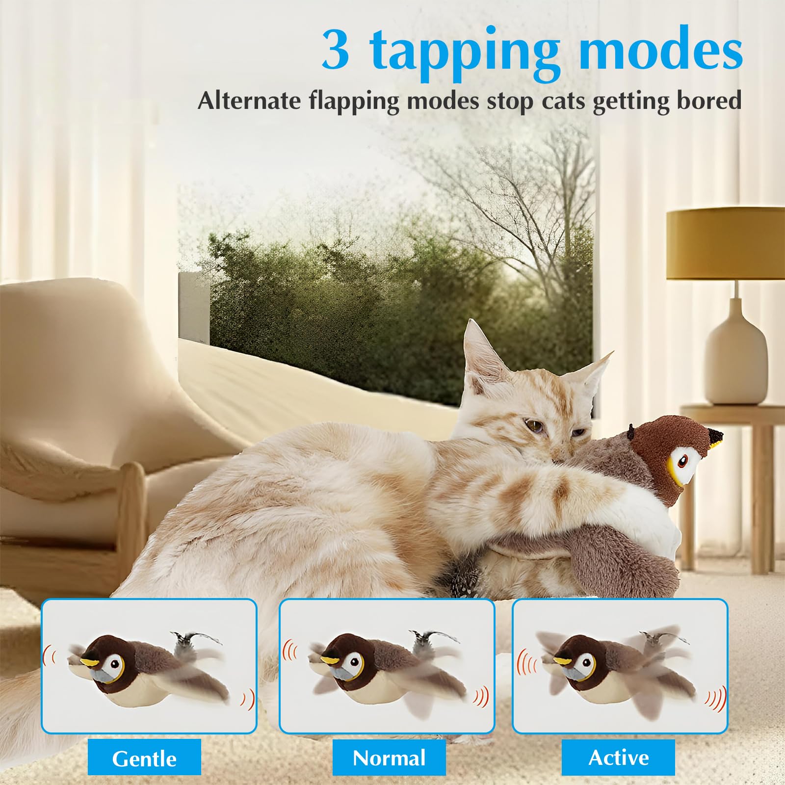 Flying Bird Cat Toy, Interactive Chirping Toy, 2025 New Interactive Toy, Flying Toys For Indoor Cats, Toy For Cats, Cat Toy Bird