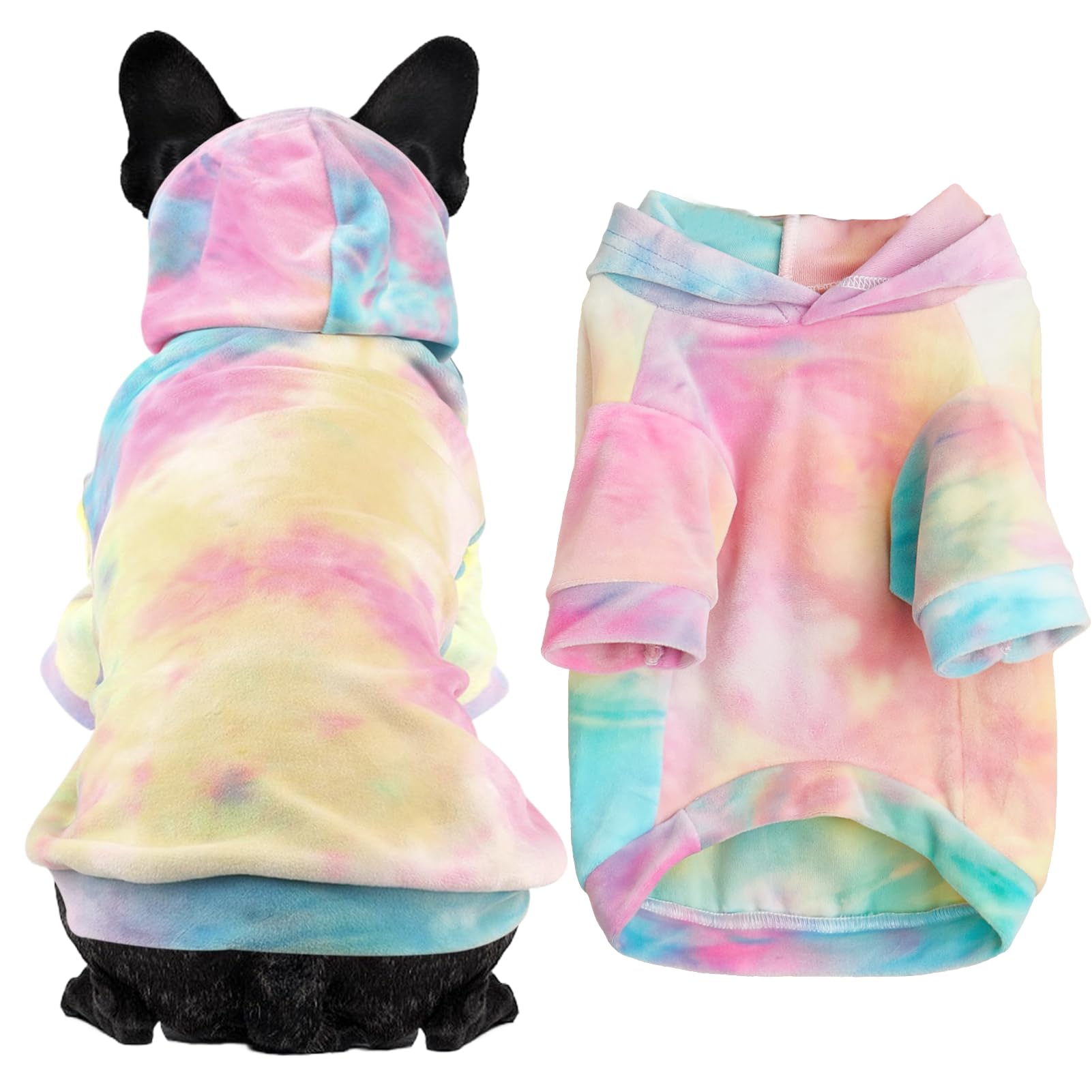 Mklhgty Tie Dye Dog Hoodie Puppy Sweater Sweatshirt, Cold Weather Coat Pet Clothes For Dog Cat