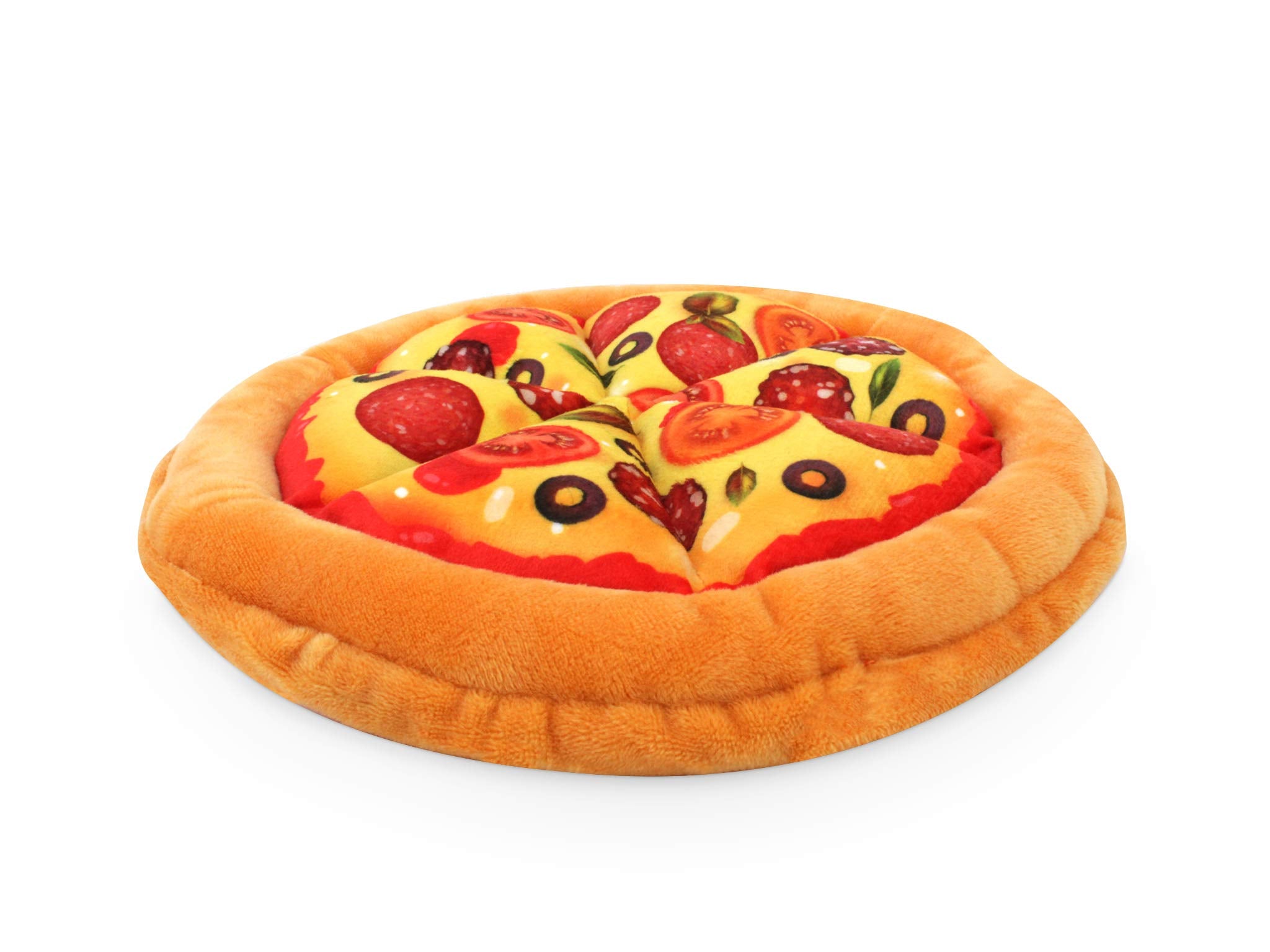 Bow Wow Pet Pizza Dog Toy Squeaky Plush One Piece Pet Teeth Teasing Toy