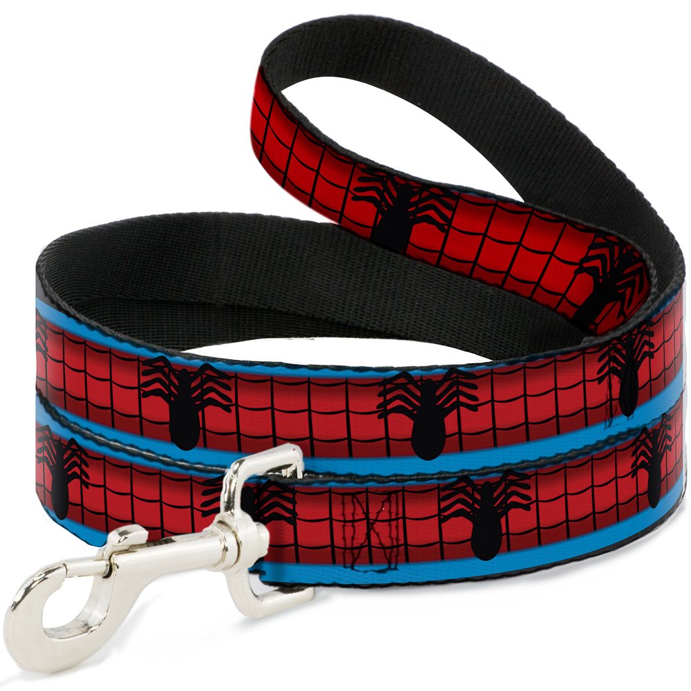 Dog Leash - 6-FEET - Spider-Man Costume Stripe Blue Red Black - Wide 1.5
