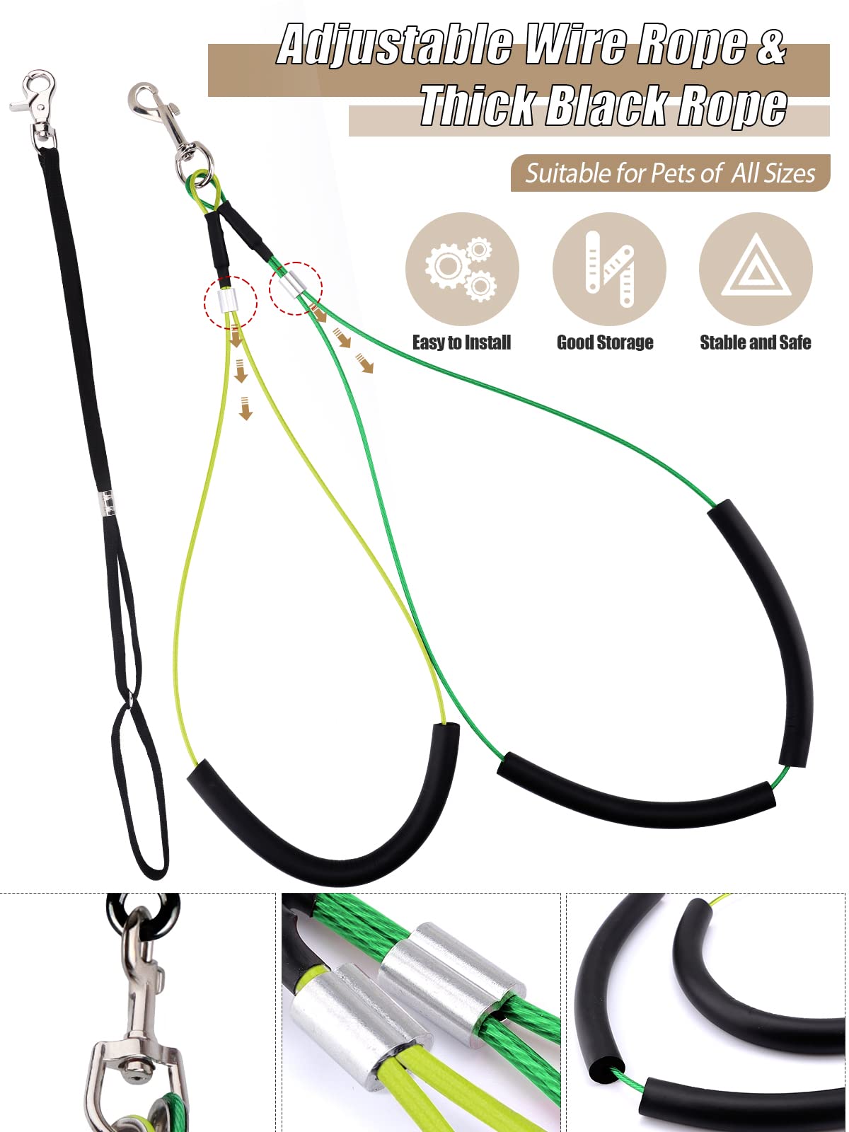 Kalolary Foldable Pet Dog Grooming Arm With Clamp, Dog Grooming Loop Noose & Two No Sit Haunch Holder (Single Arm)