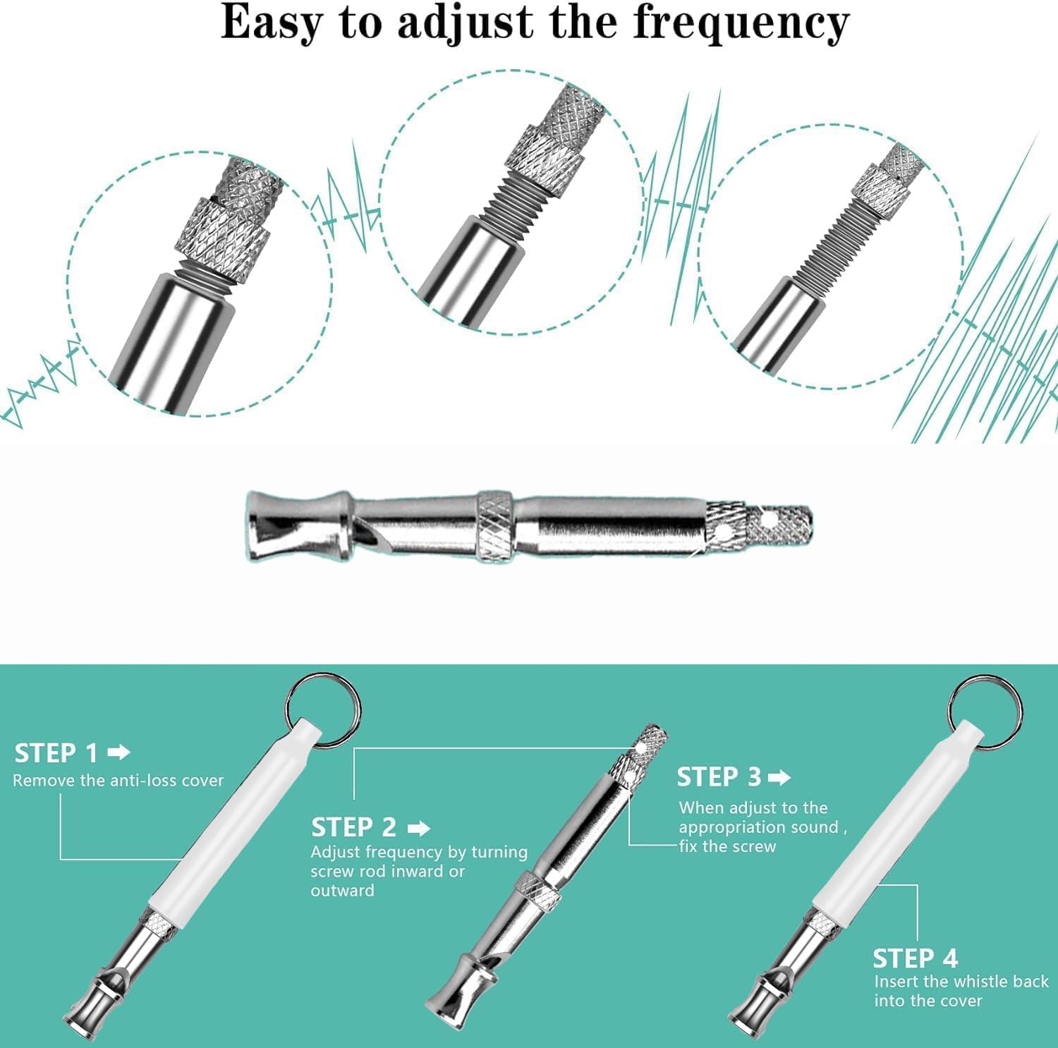 Hmflxyjyrh Dog Whistle To Stop Barking Neighbors Dog, Adjustable Ultrasonic Silent Dog Whistle, Professional Recall Dog Training