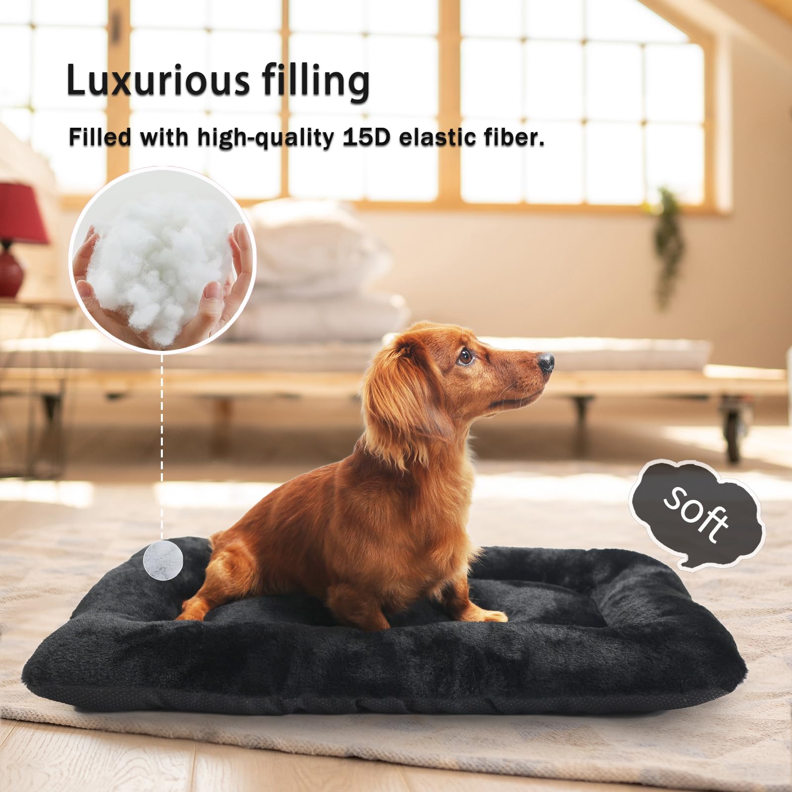 Zihapgpzp 30 Inch Dog Crate Bed Pad For Kennel Or Cage Washable,Soft Cozy Dog Crate Mat Fit Medium Dogs Up To 30 Lbs,Pet Sleepin