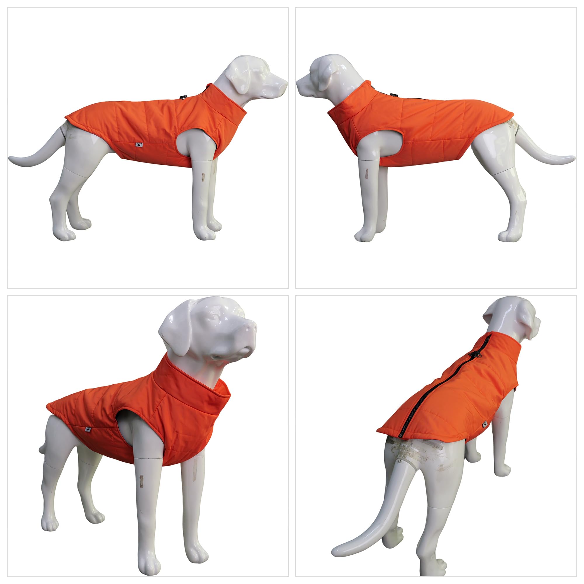 Dog Winter Vest With Cotton Lining, Waterproof Ultra Warm Dog Winter Coat Windproof Zippered Jacket Breathable Soft Dog Coat For Small Medium Large Dogs Orange S