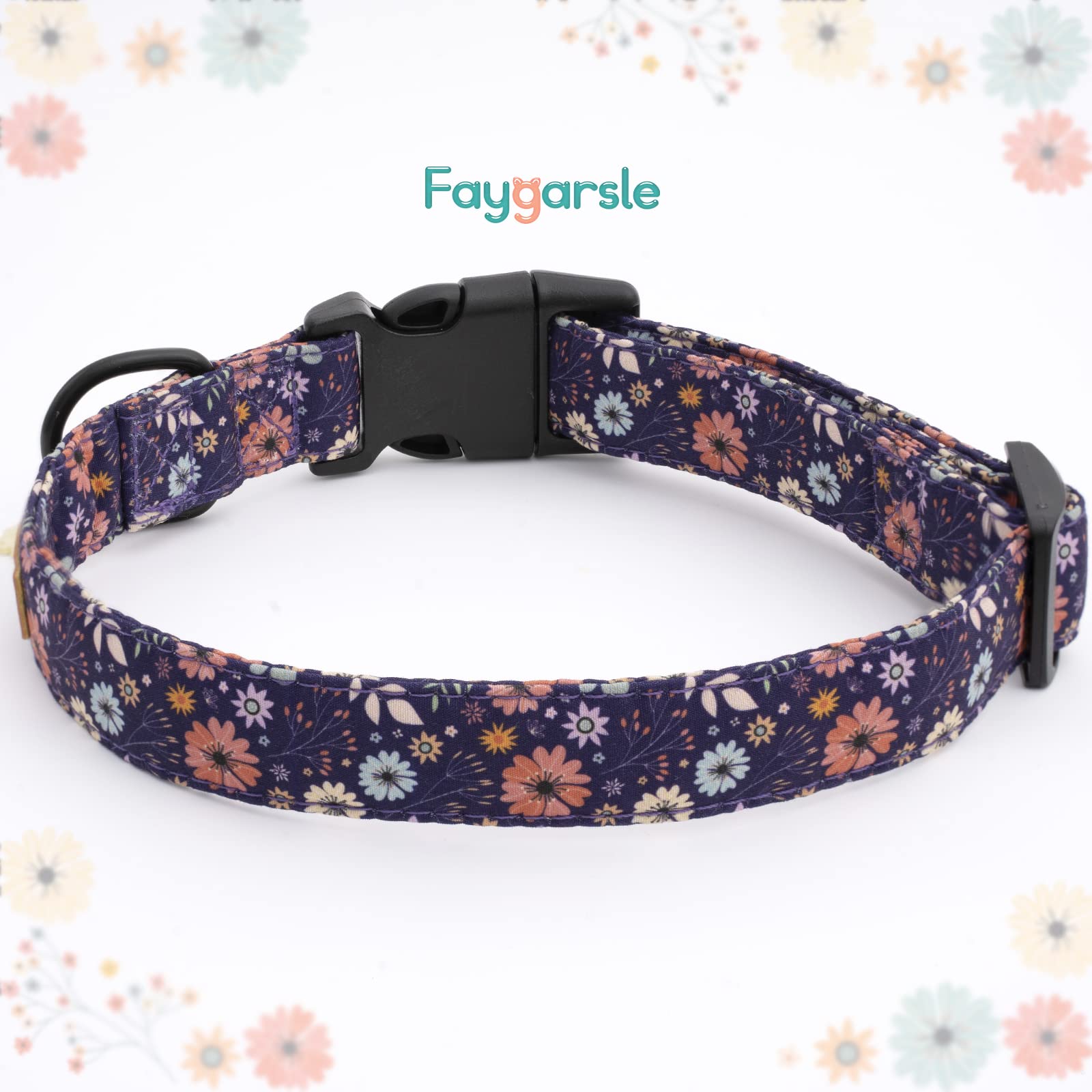 Faygarsle Floral Dog Collar For Girls And Female Dogs Soft And Fancy Pet Collar With Flower Design Ideal Purple Dog Collar For S