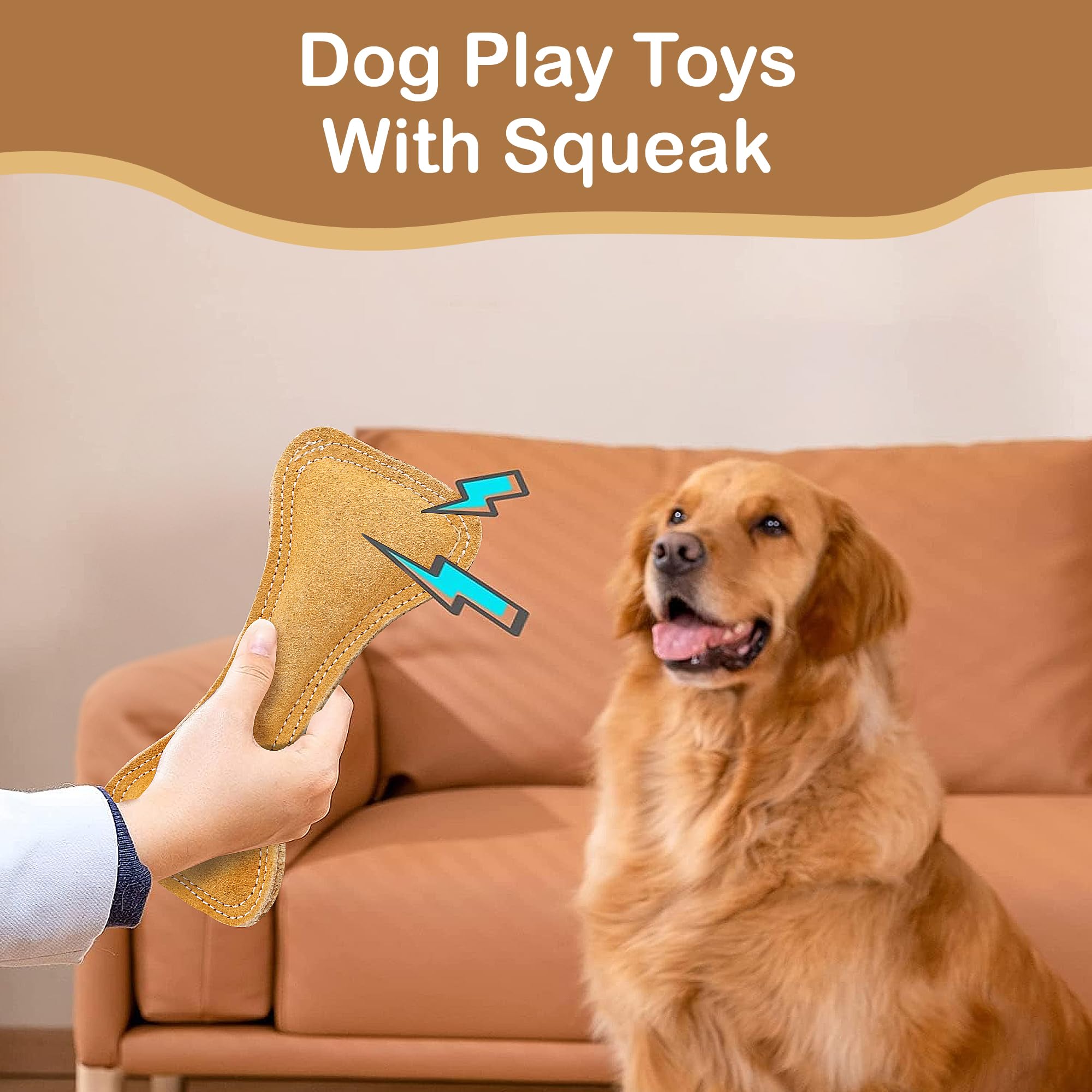Spot Ethical Pets Dura Fused Leather Bone Dog Toy, 7-Inch