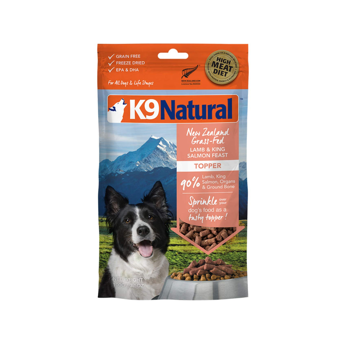 K9 Natural Grain-Free Freeze-Dried Dog Food Topper Lamb & Salmon 3.5Oz