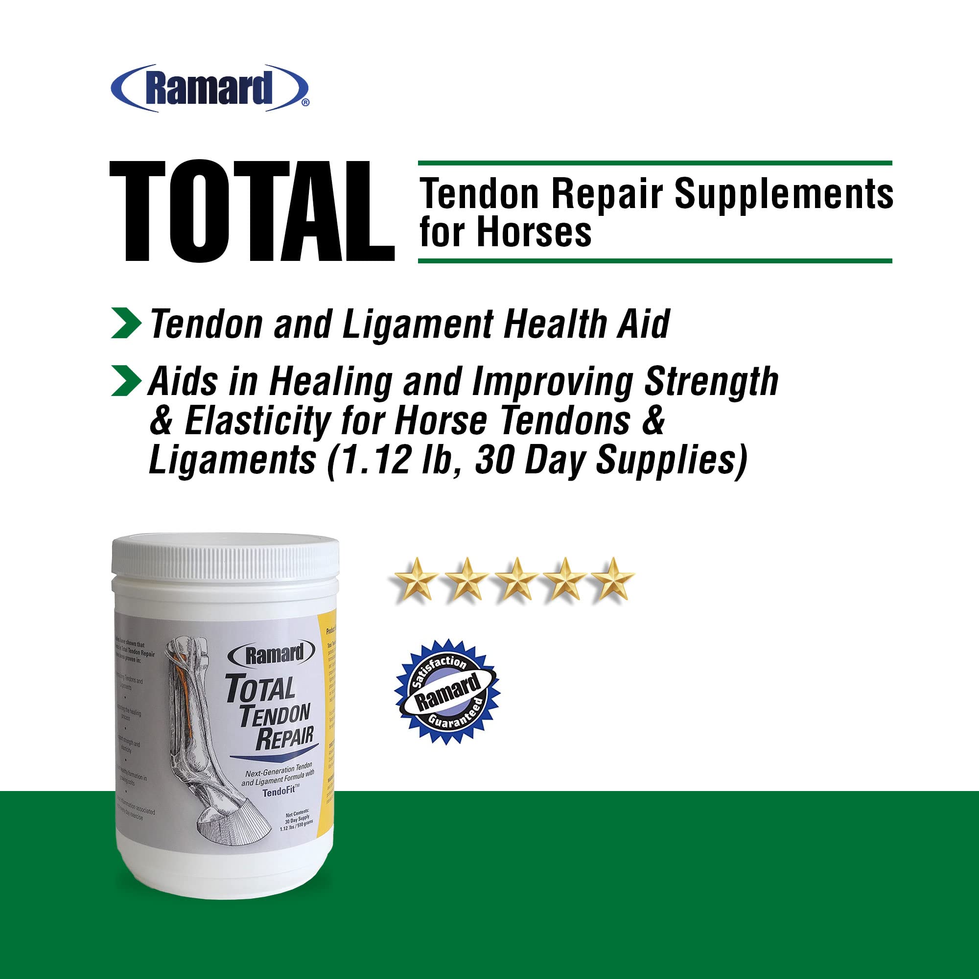 Ramard Total Tendon Repair -Advanced Powder Supplement with Vitamin C, Collagen, and MSM for Horse Joint, Ligament, and Tendon S